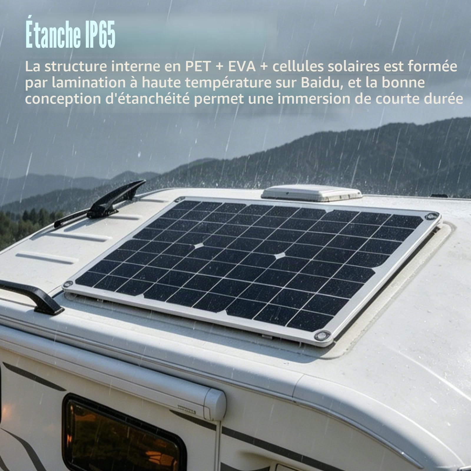 Panneau solaire 20 W, kit de panneaux solaires flexibles avec régulateur de charge 10 A, module solaire flexible pour batterie de voiture, chargeur solaire, étanche, adapté pour voiture, bateau