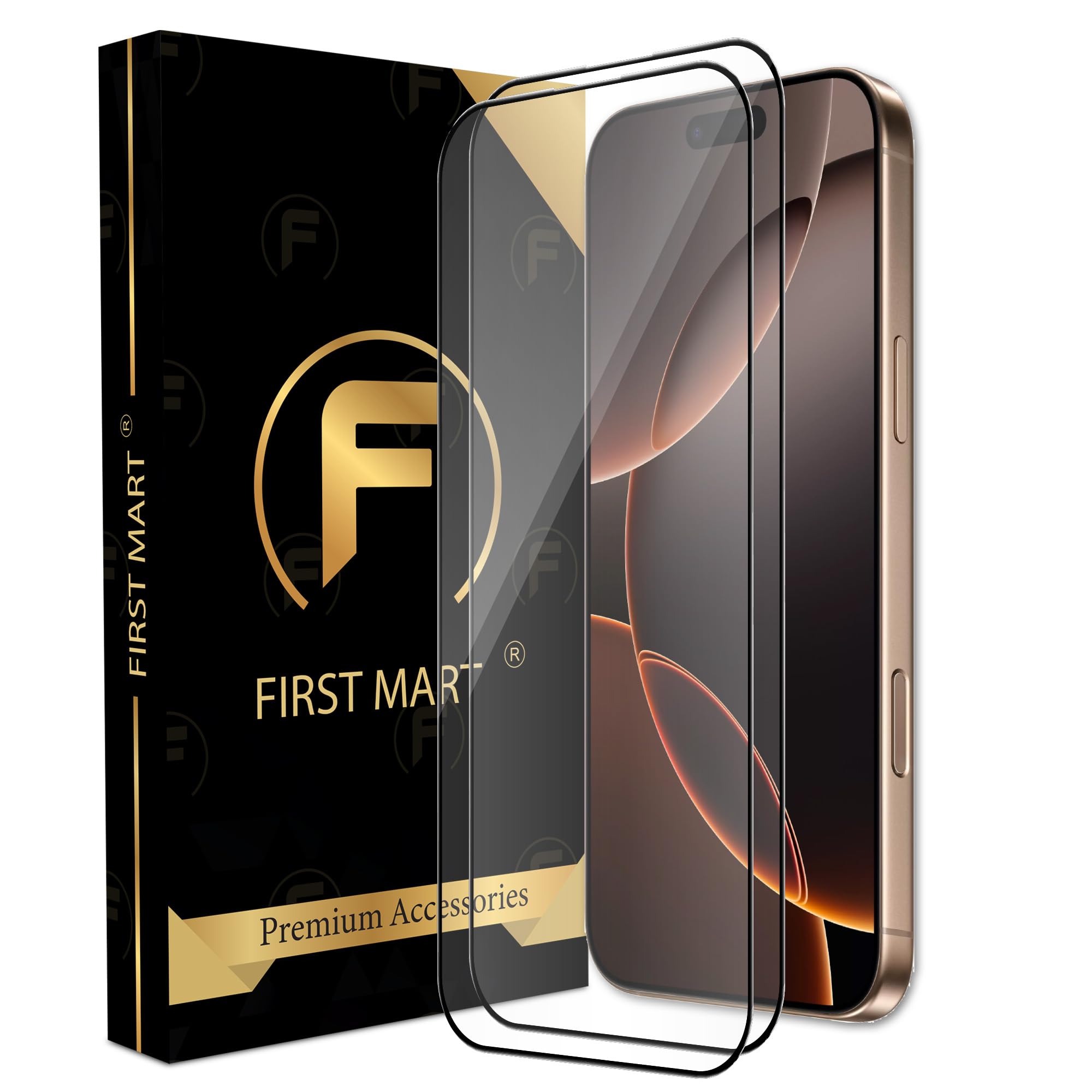 FIRST MART Premium Tempered Glass for iPhone 16 Pro Max with Edge to Edge Coverage and Easy Installation Kit, Pack of 2 (B0DHN9PT3T) Amazon Price History, Amazon Price Tracker