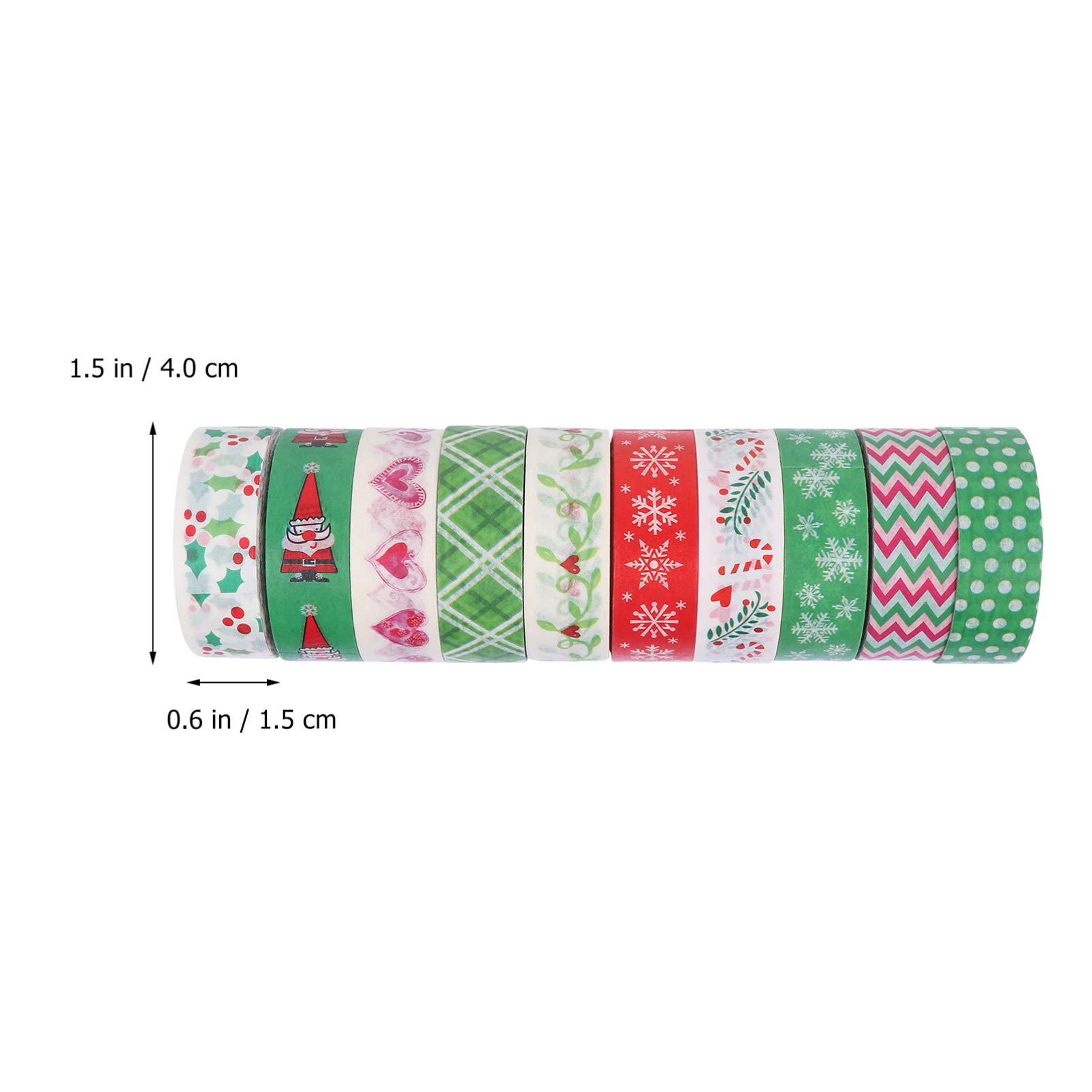 Lurrose 2 Set Di Nastri Artigianali Nastri Artistici Nastri Washi Multiuso Nastri Di Carta Natalizi Design Per Confezioni Decorative 10 Pezzi*2