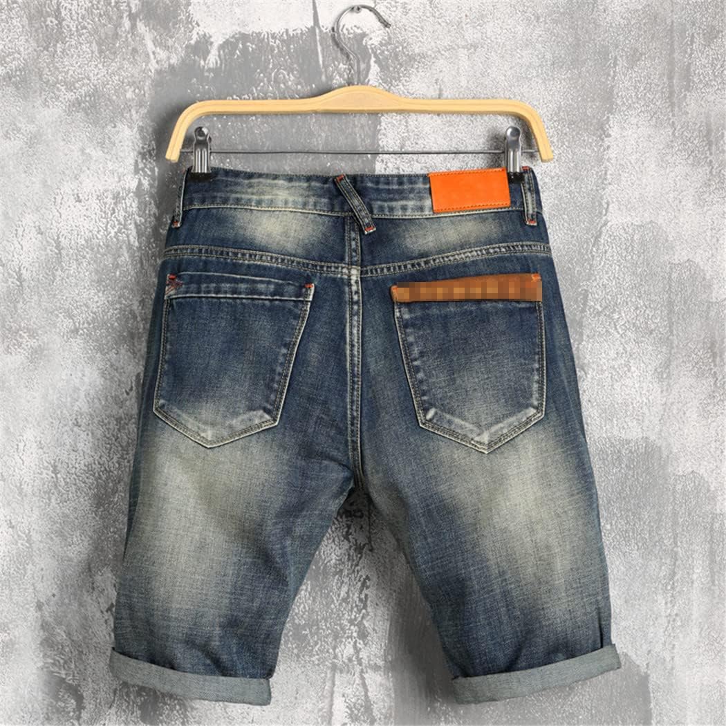 Men Summer Denim Shorts Bermuda Skate Board Jogge Ripped Wave Jeans Shorts