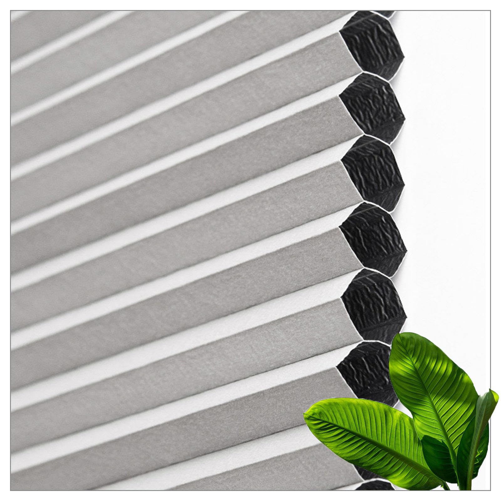 Sonakia Grey Top Down Bottom Up Honeycomb Blinds, Blackout Cellular Pleated Shades For Windows, Thermal Cellular Blinds, Honeycomb Pleated Shades 50/75/90/115/130Cm,-45X120cm/17.7 * 47.2In