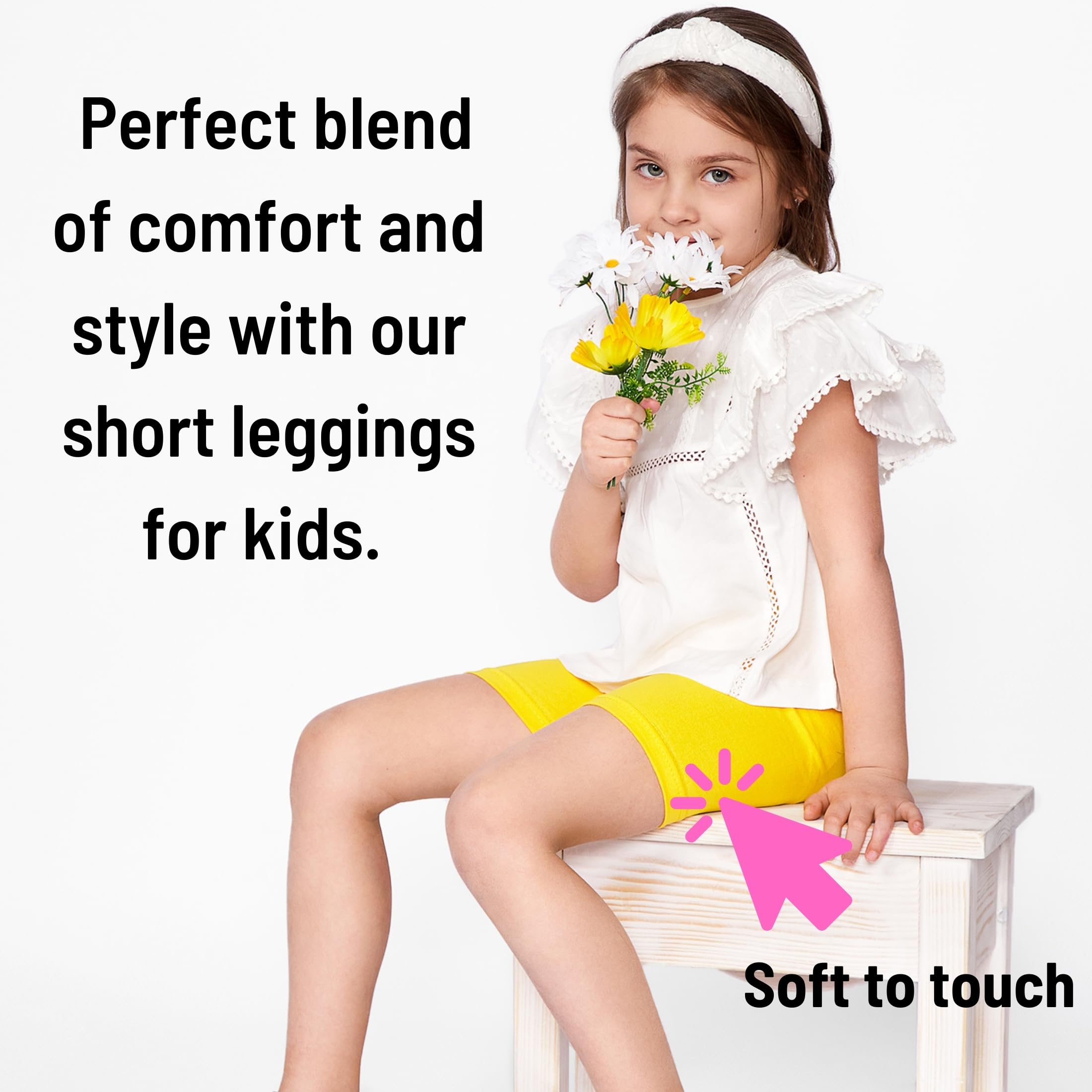 3 Pack Girls Cycling Shorts - Safety Comfy Cotton Basic Non See Through Girl Short Leggings Kids - Pack of 3 School Dance Sport Bike Summer Shorts Knee Length