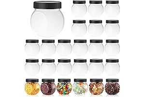 Plastic Candy Jars with Lids - 8.5oz Small Candy Storage Containers for...