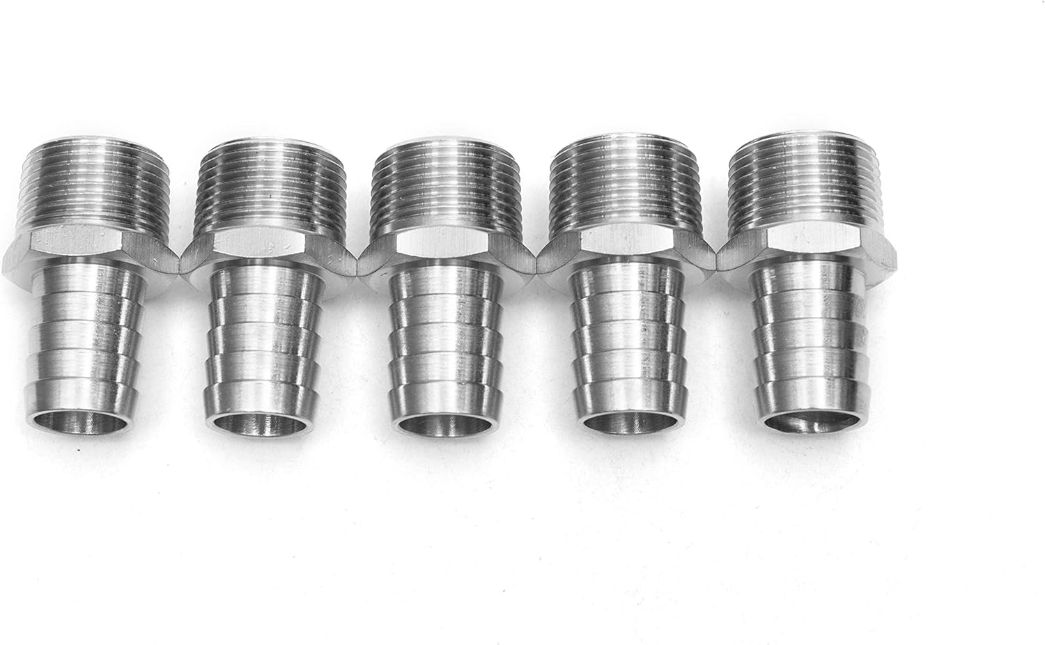 LTWFITTING Stainless Steel 316 Barb Fitting Coupler/Connector 3/4" Hose ID x 3/4" Male NPT Gas(Pack of 5)