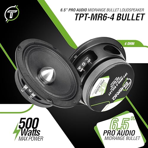 Miniatura 2 de Timpano 6.5 Altavoz de Rango Medio TPT-MR6-4 Bullet 500 Watts, 4 Ohm, Montaje Superficial Altavoces de 6.5 Pulgadas PRO Audio Altavoz de Rango Medio