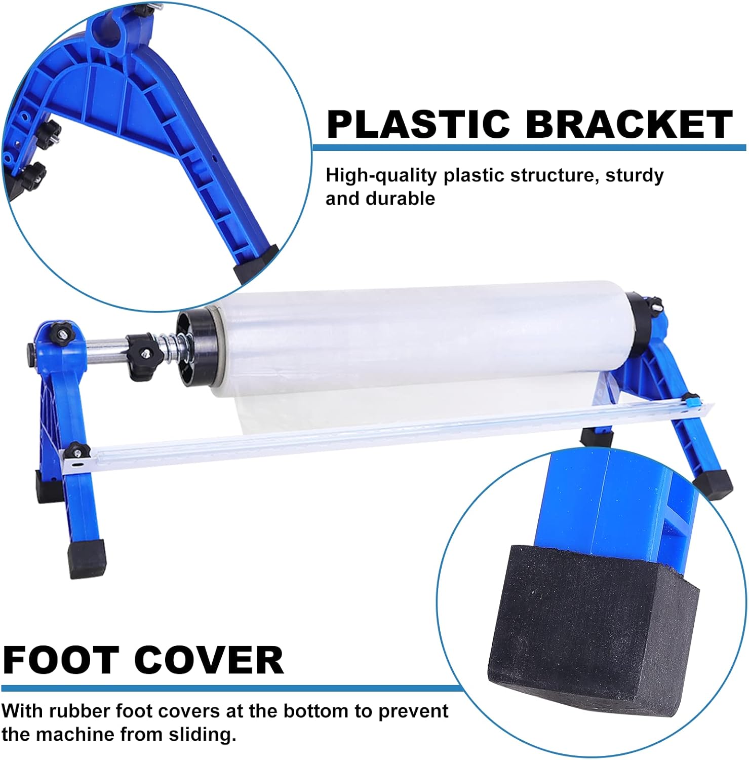 Stretch Film Wrap Dispenser Manual Pallet Wrapper Tool, Table Stretch Film Packing Machine, Maximum Film Width 21.65” : Office Products