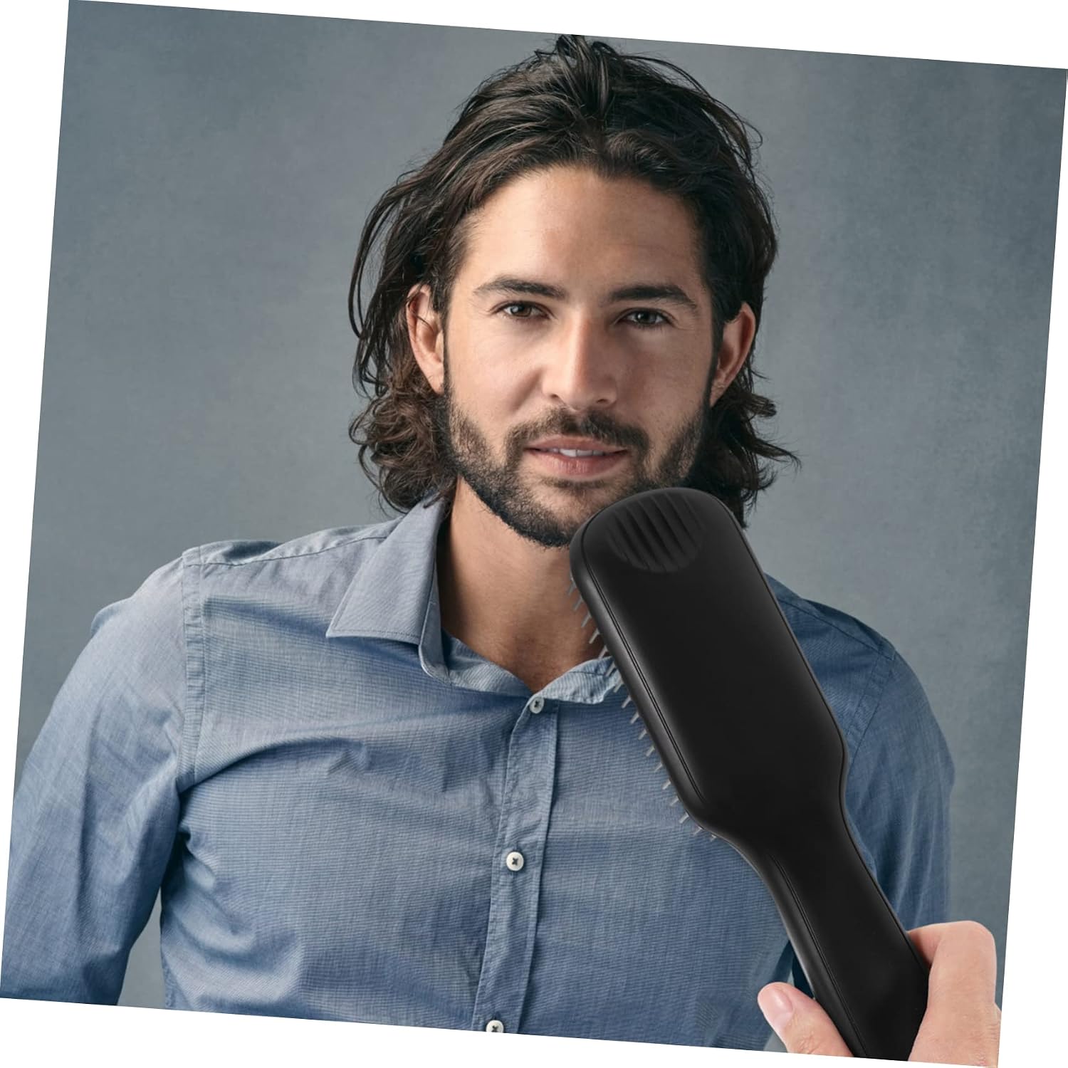 Multi-Functional Hair Straightener Brush for Men Electric Beard Straightening Comb Heated Hair Styler and Groomed Beards