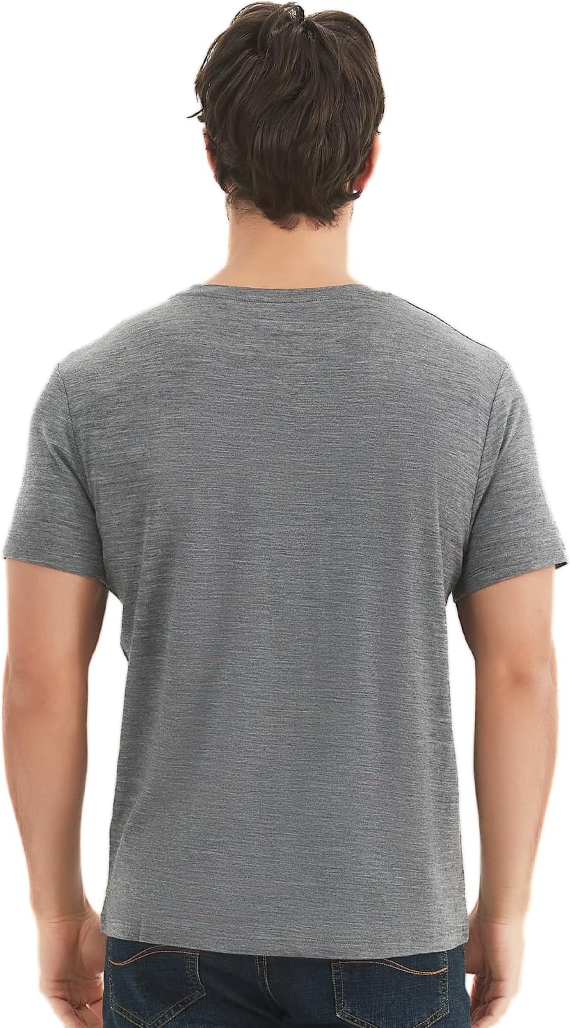Men's 100% Merino Wool T-Shirt, Breathable Merino Undershirt, Base Layer for Men - Image 2