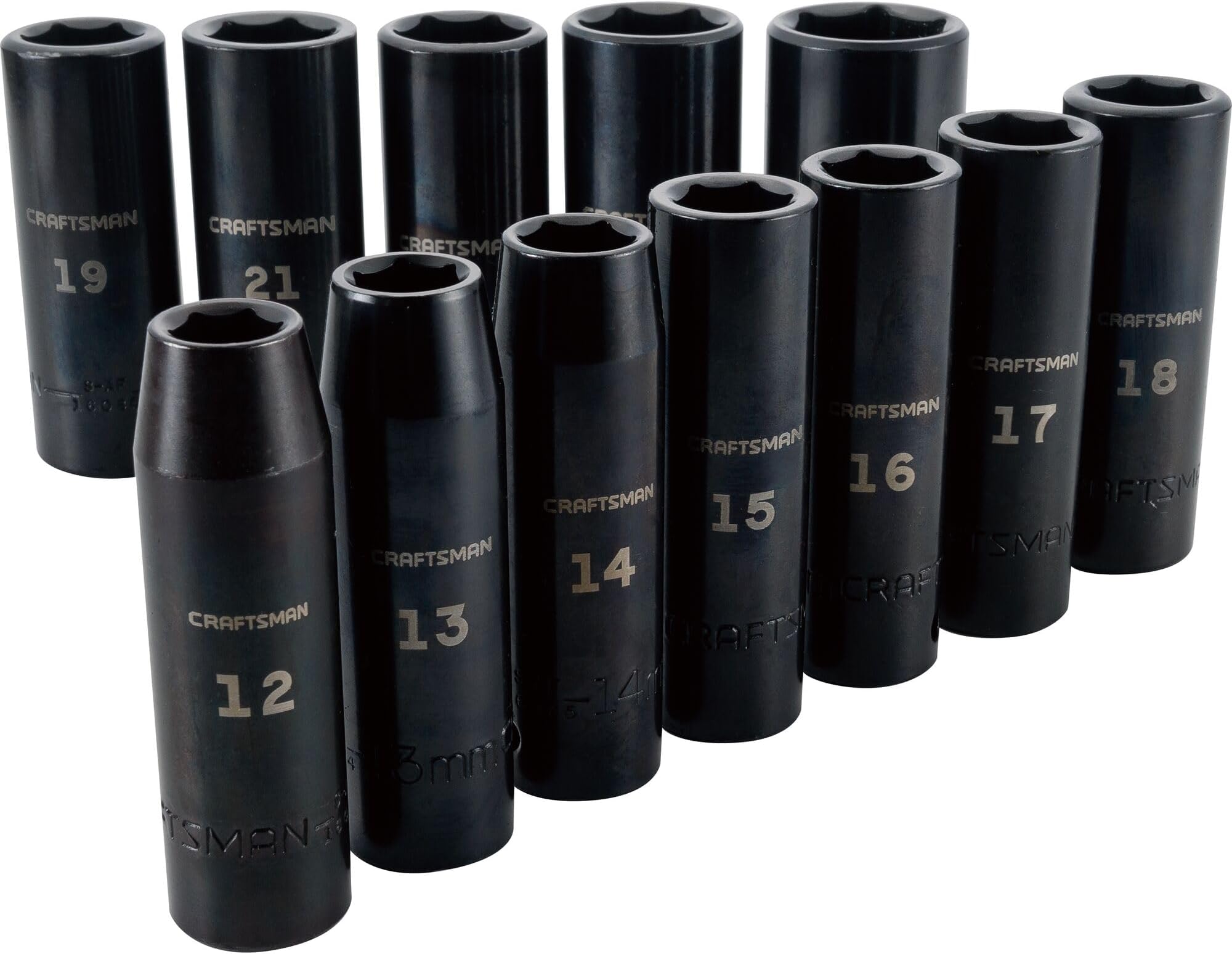 CRAFTSMAN Impact Socket Set, Metric, 1/2-Inch Drive, Deep Impact Sockets, 12-Piece (CMMT15887)