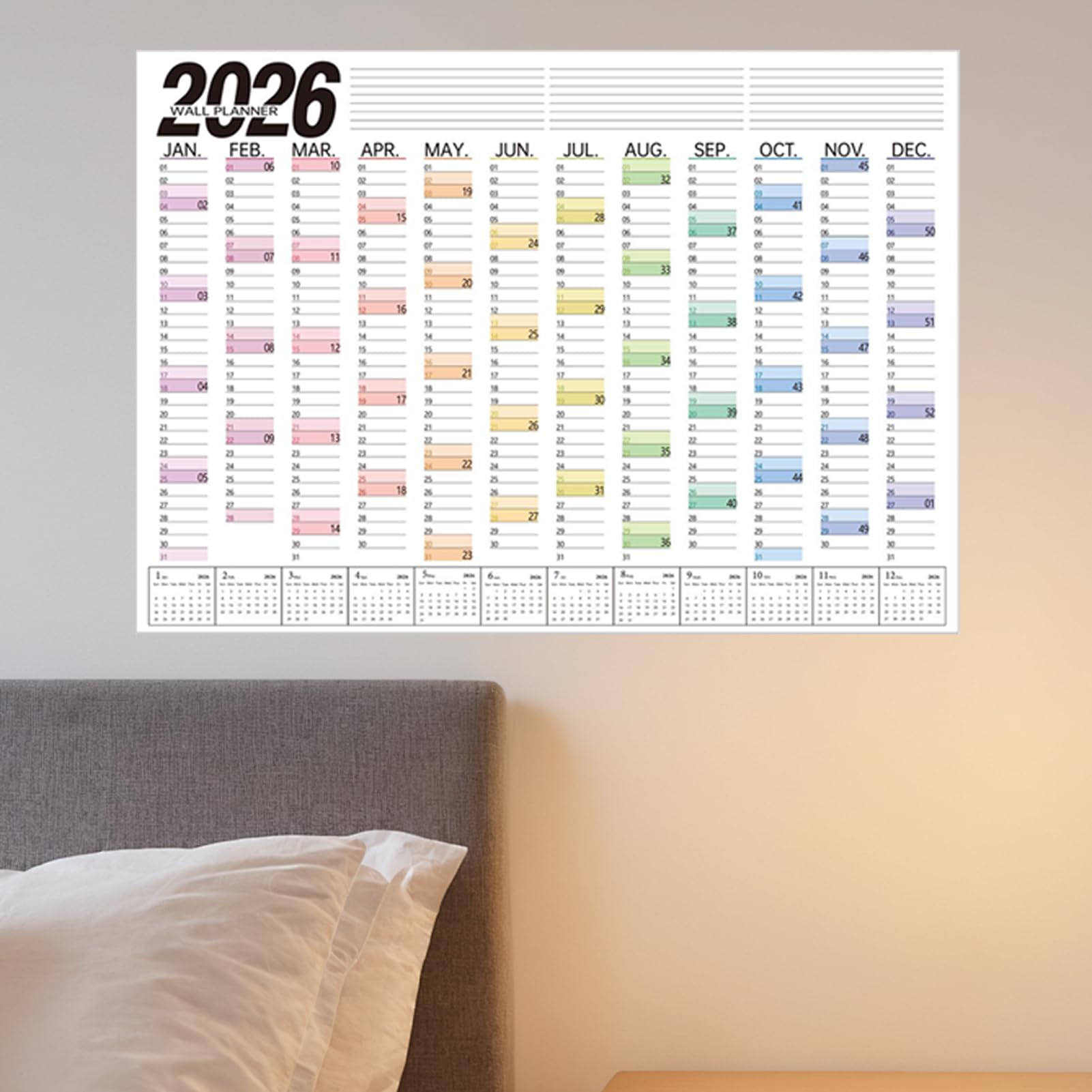 2026 Wandkalender,2026 Großer Jahresplaner Kalender - Haushaltskalender