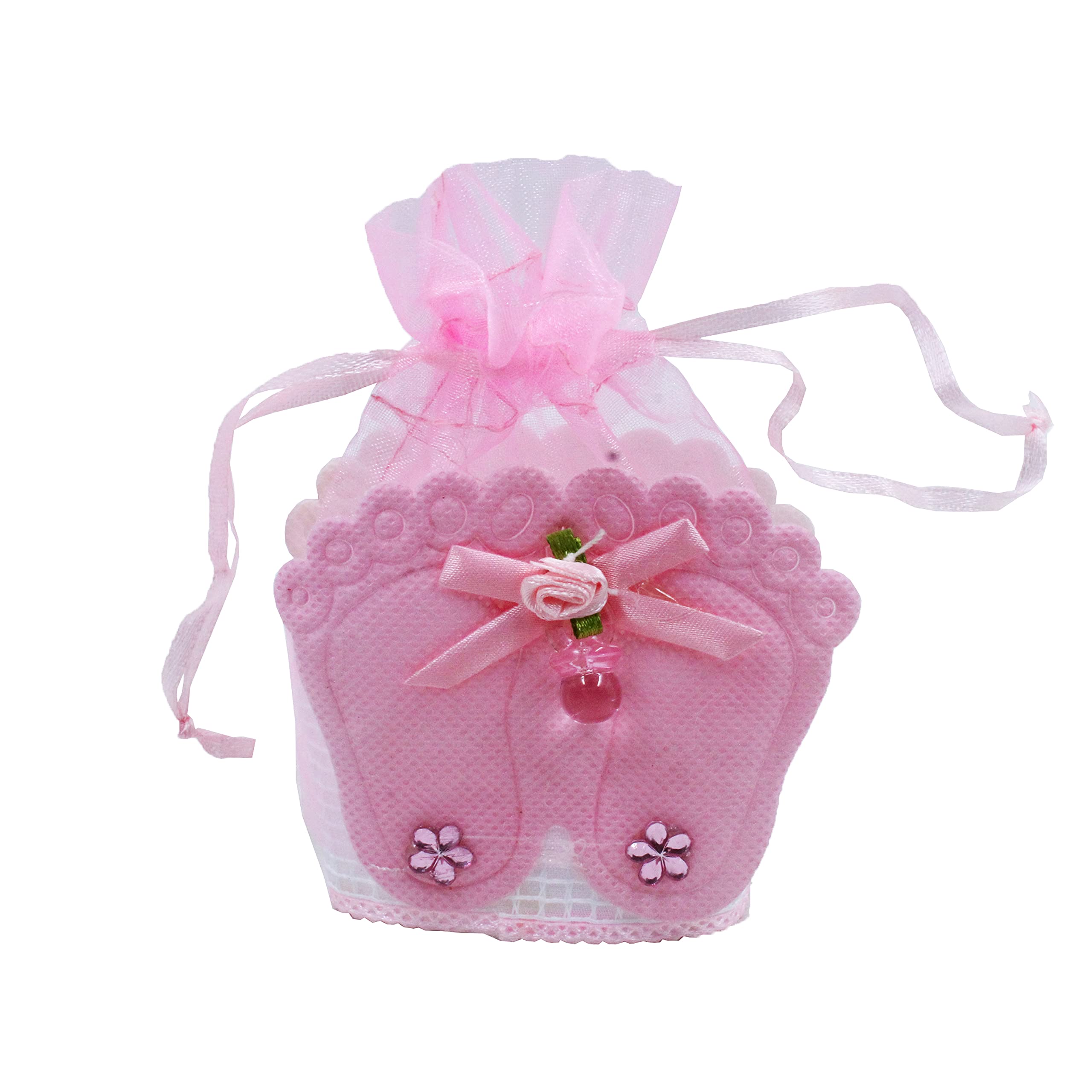 Jades : Baby Themed Favor Treat Bag- Baby Themed Party Candy Pouch-Baby Shower Treat Pouch-Baby Themed 1st Birthday Favor-Baby Themed Return Gift (Pink Set of 12 -B)-image-19