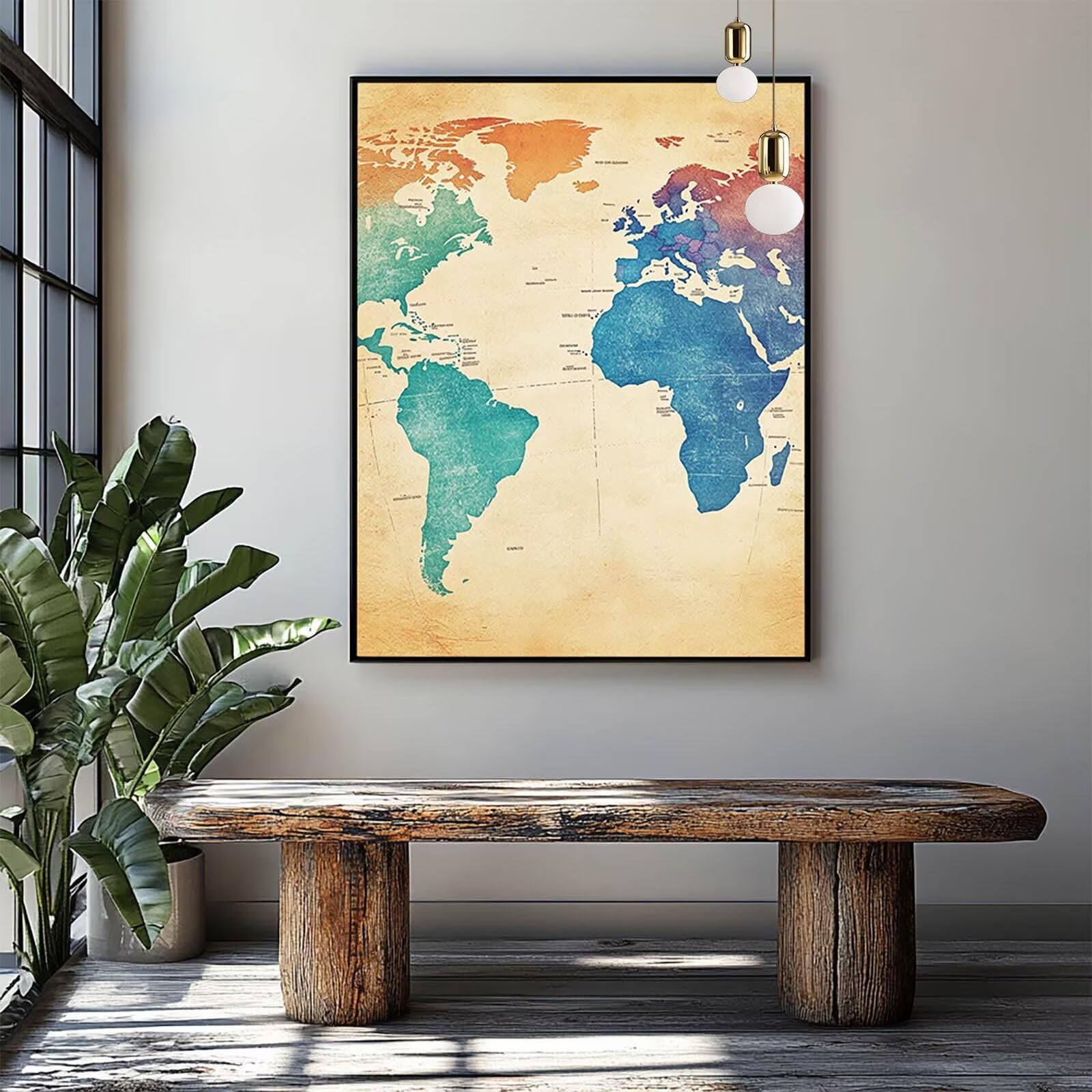 Mappa del mondo Diamond Painting Kit Completo, Diamond Painting Mappa Quadri con Perline Hobby Creativi Adulti, DIY 5D Diamantini Crystal Art Pittura Diamante Kits per Decorazioni Casa 70x95 CM 1443