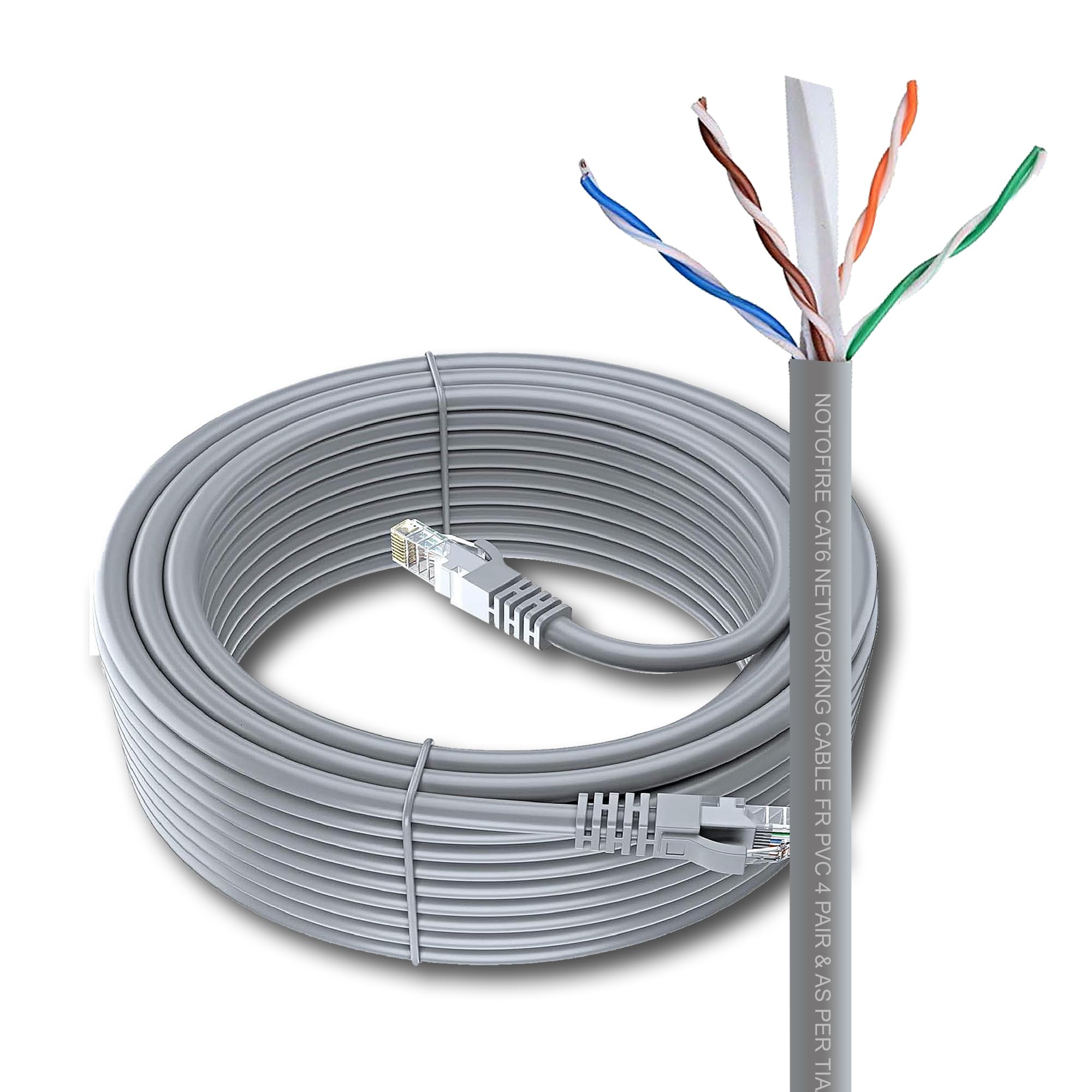 NOTOFIRE Cat6 Ethernet Cable, High Speed 550MHZ / 10 Gigabit Speed UTP LAN Cable, Network Cable Internet Cable RJ45 Cable LAN Wire, Patch Computer Cord Gigabit Category 6 Cable for Modem (1.5 Meter)