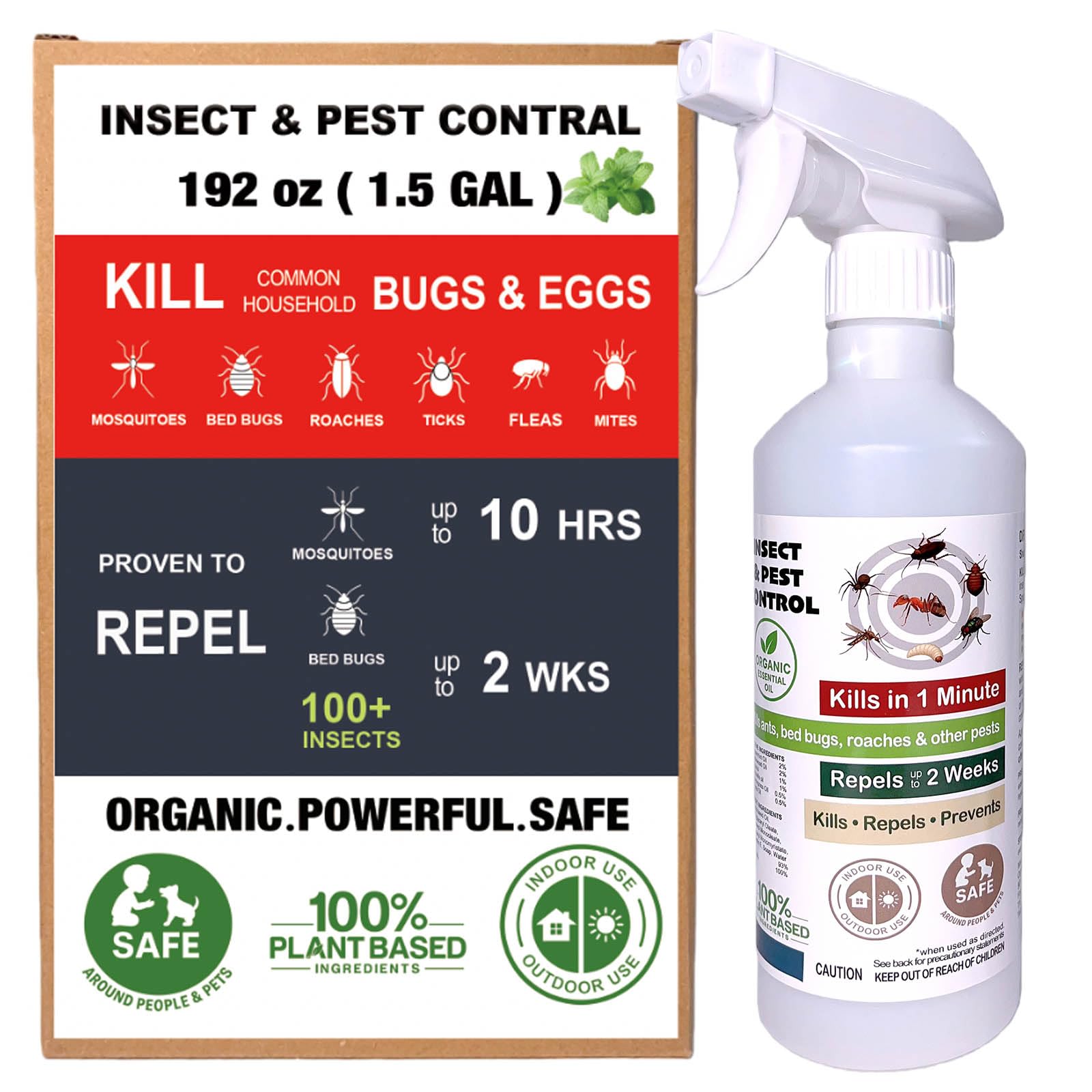 Organic Peppermint Oil Spray for Bugs (48oz (Pack of 1))
