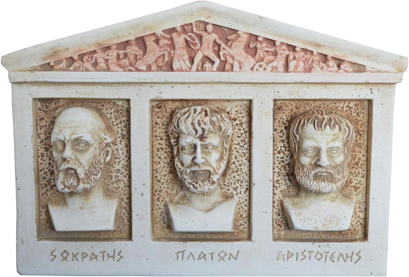 Talos Artifacts Socrates Aristotle Plato Relief Sculpture Fathers of Philosophy Student Teacher