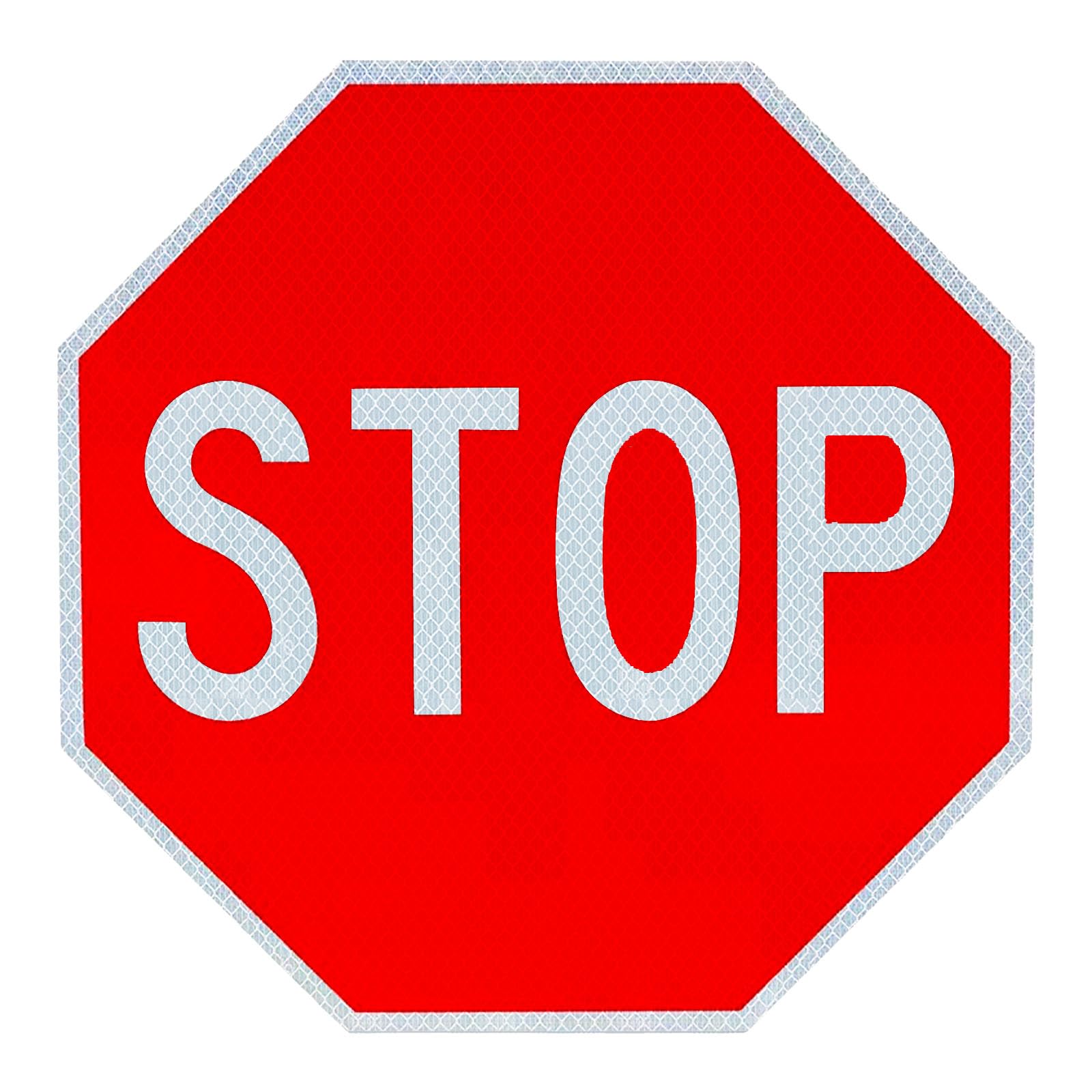 Stoppschild 60 cm Aluminium-Verkehrszeichen rostfreies Metall-Stoppschild Straßenschild wabenförmiges reflektierendes Verkehr mit Zubehör (1pack, 60cm)