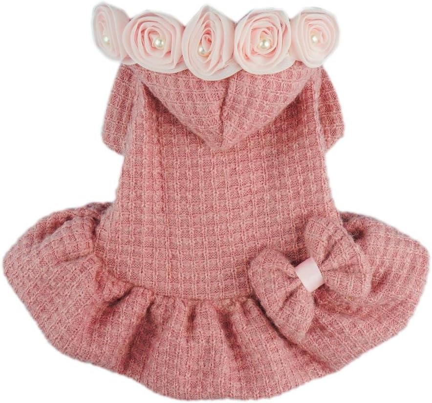 Fitwarm Adorable Bowknot Pink Dog Sweaters for Pet Hoodies