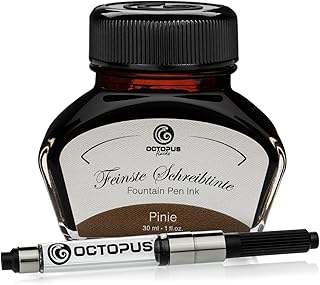 Octopus Fluids Pinie - tinta para escribir con convertidor incluido, tinta para pluma estilográfica, 30 ml Marrón