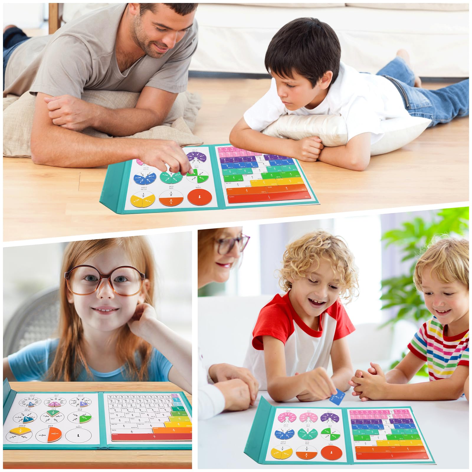 Libro de Fracciones Magnéticas para Niños – Libro Demostrativo con Manipulativos, Juego Educativo de Matemáticas, Recursos de Aprendizaje para Escuela y Casa