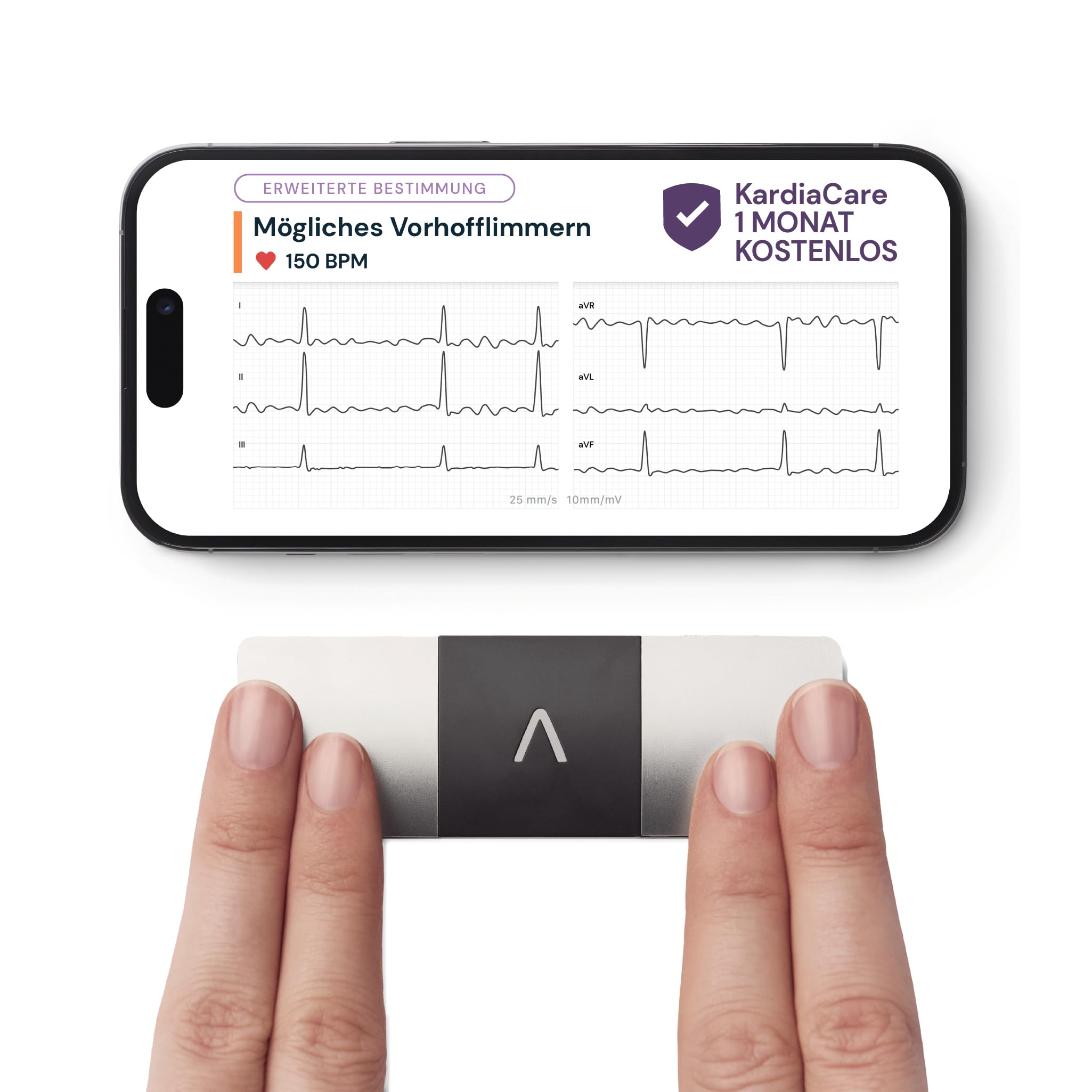 KardiaMobile 6-Kanal Personal-EKG Herzfrequenz-Monitor – Sechs Ansichten des Herzens, erkennt Vorhofflimmern, schnelle Ergebnisse