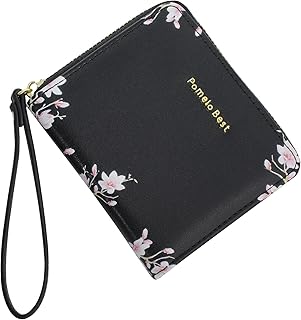 Pomelo Best Small Womens Wallet Leather Credit Holder RFID Blocking with Coin Pocket Zip Around Wristlet Ladies Wallets