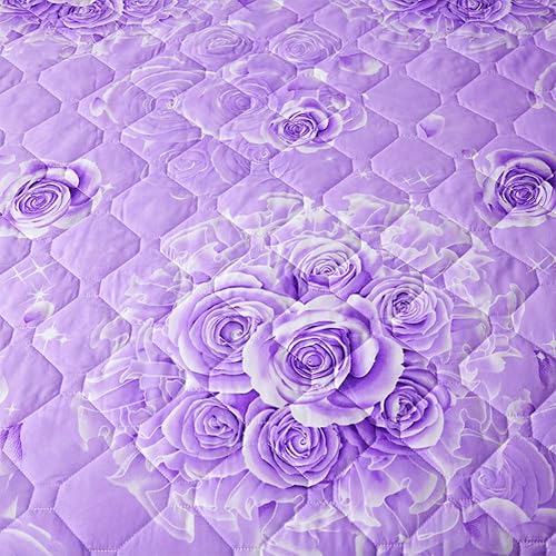 Miniatura 3 de Juego de falda de cama con volantes de 3 piezas, 3 piezas, cobertura lateral de 15.7 pulgadas, suave y cálido (rosa morado, 70.9 x 78.7 in para cama