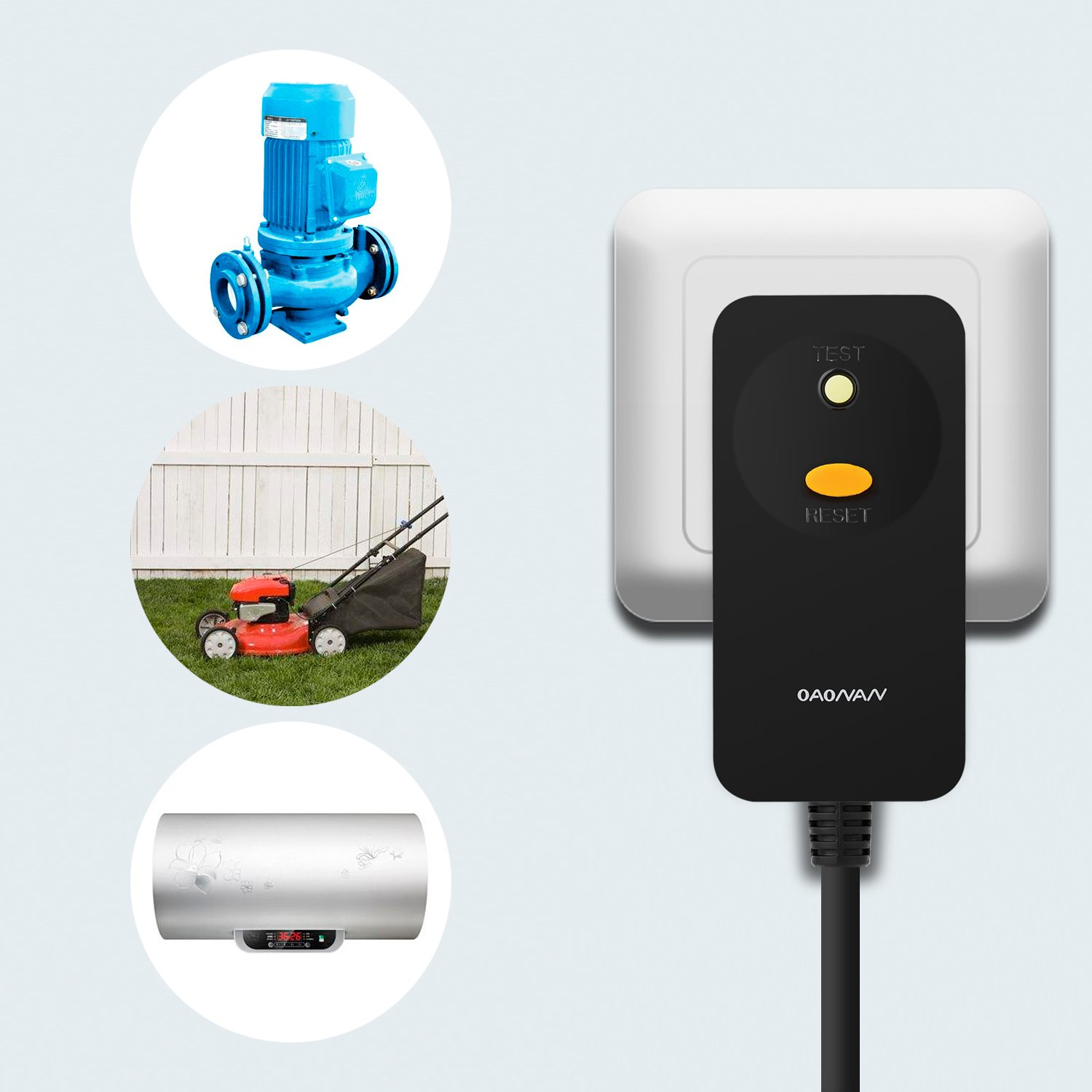 Disyuntor FI (corriente residual) de Oaonan, enchufe de seguridad personal