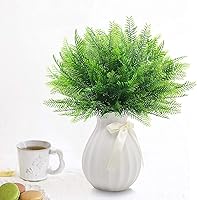 Vista 7 de CATTREE Arbustos artificiales, plantas de plástico, hierba de bambú, arbustos verdes falsos, hojas verdes, bodas, interiores, exteriores, hogar