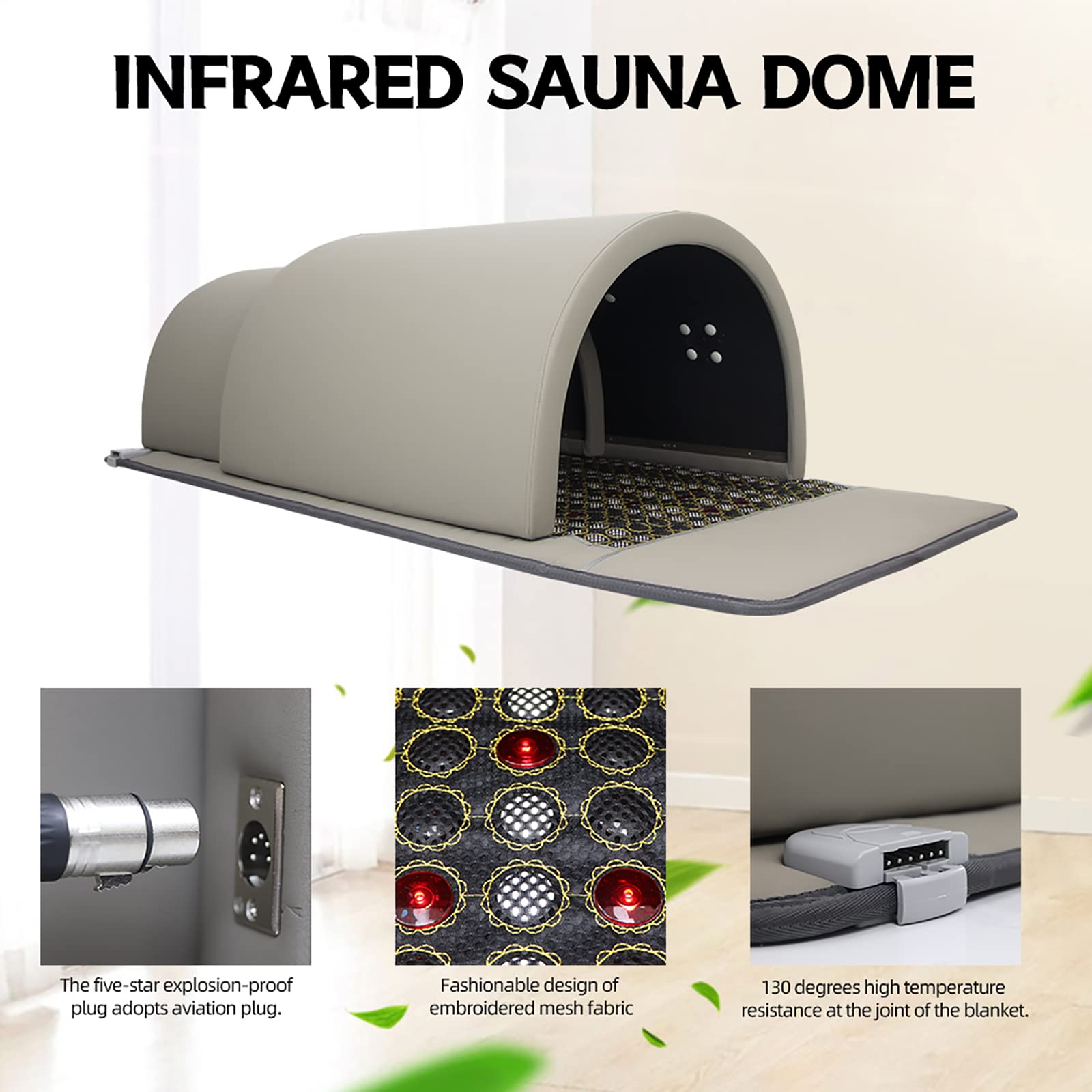 Dôme de Sauna à Technologie zéro EMF, thérapie Infrarouge, Germanium, Tourmaline, bian, Pierres énergétiques de Jade.