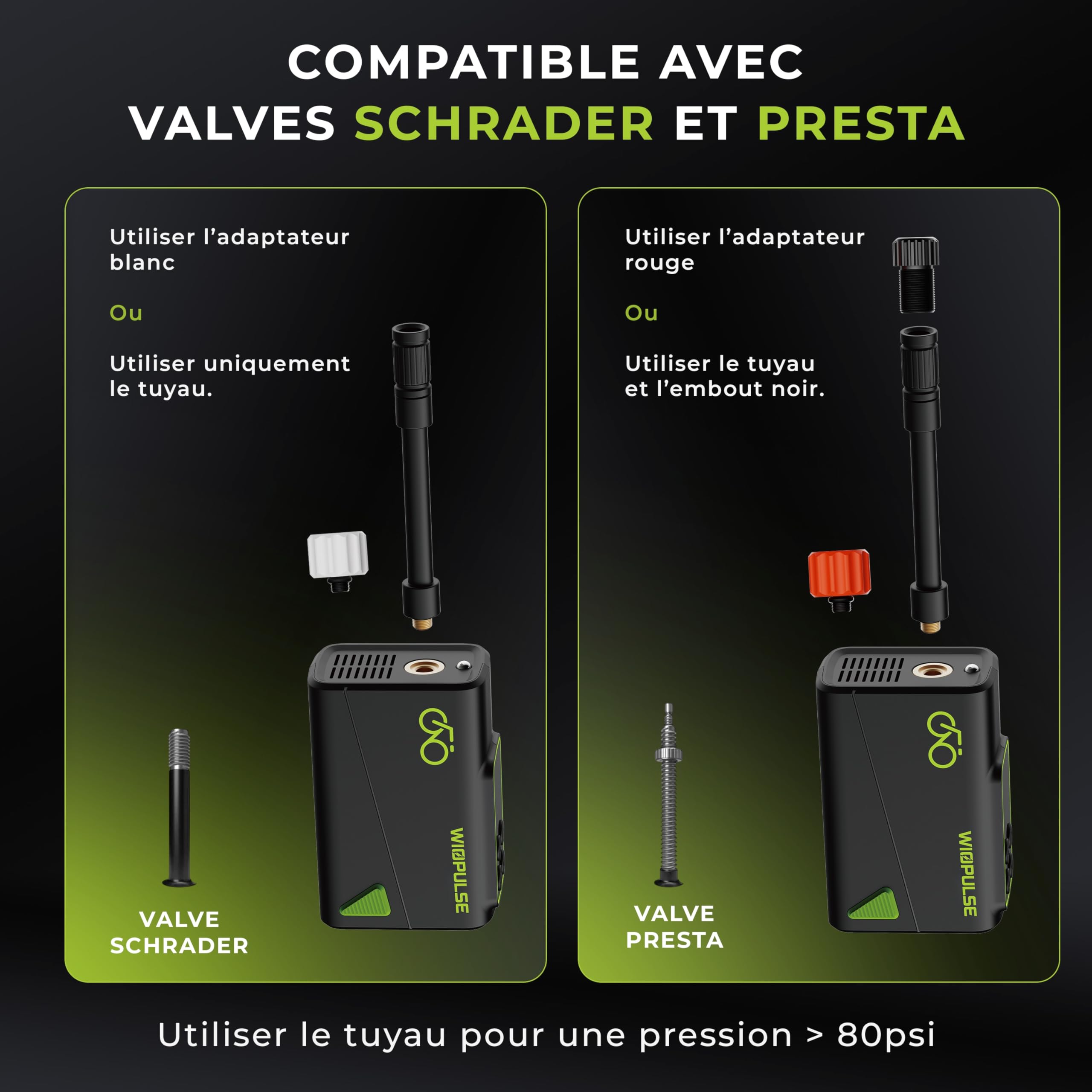 Mini Pompe Vélo Électrique 150 PSI Compresseur Portable LCD Arrêt Auto LED Presta Schrader