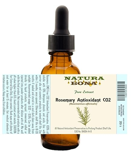 Miniatura 2 de Natura Bona Antioxidante de extracto de CO2 de romero (ROE); calidad premium 100% puro: botella de dosificador calibrada de vidrio ámbar de 1 oz.
