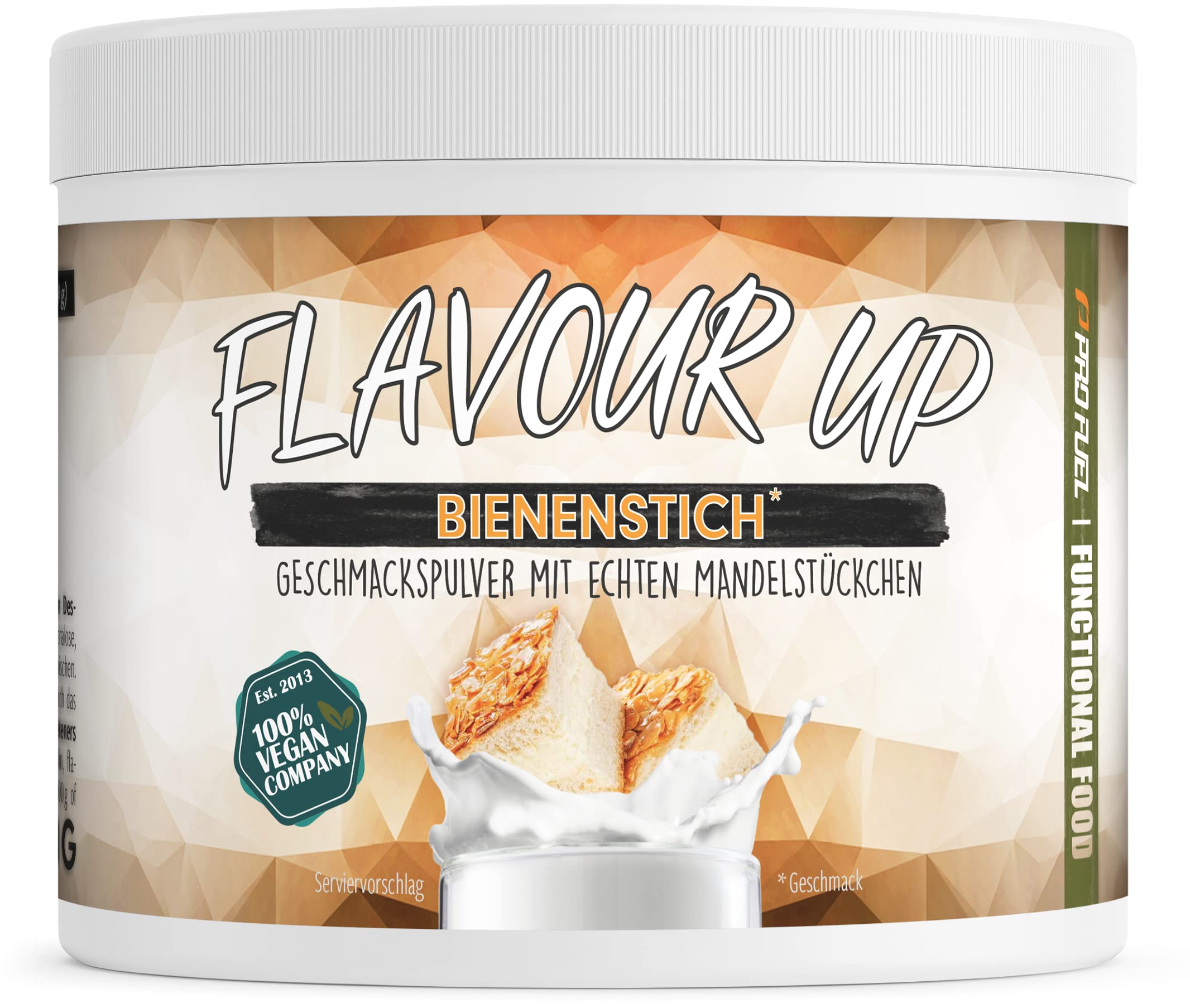 Geschmackspulver BIENENSTICH 250g - Leckerer Geschmack und Süße - nur 12 kcal pro Portion - Vielseitig einsetzbar für Lebensmittel & Getränke - Flavour Powder - FLAVOUR UP