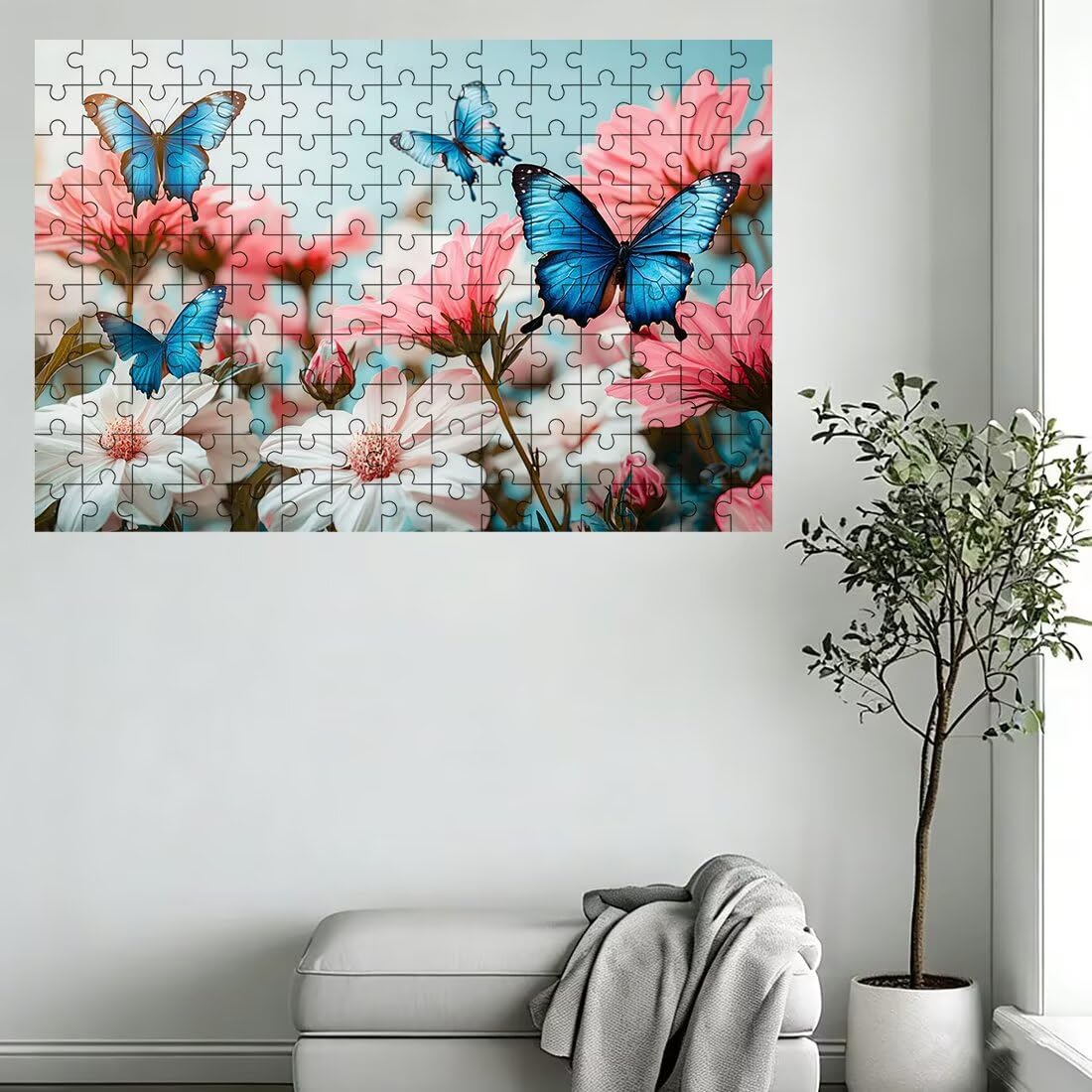 Puzzle 2000 elementów kwiat, puzzle motyl dla dorosłych, klasyczne puzzle gry edukacyjne do aktywności rodzinnej, najwyższej jakości drewniane puzzle z pudełkiem na prezent dla mężczyzny, prezent dla