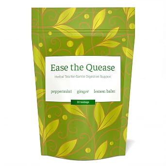 Ease the Quease GLP-1 Herbal Tea | 20 Teabags, Ginger & Peppermint | Gentle Support for Digestive Comfort and Overall Well-Being with Soothing Ginger, Peppermint & Lemon Balm | 20 herbal teabags