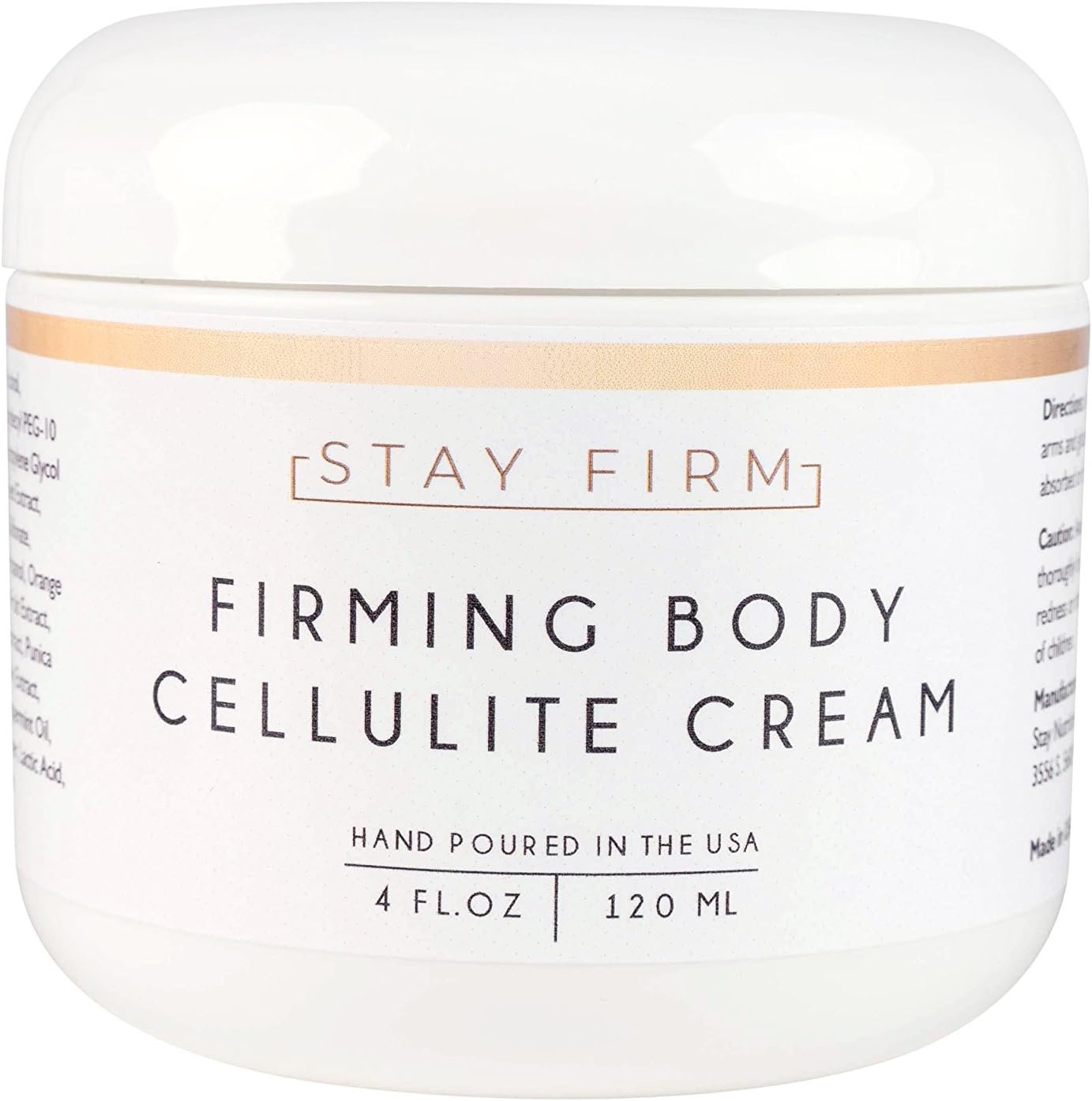 Anti-Cellulite Cream - Skin Tightening Cream - Body Firming Lotion for Cellulite - 4 oz - Made in USA - Stay Company