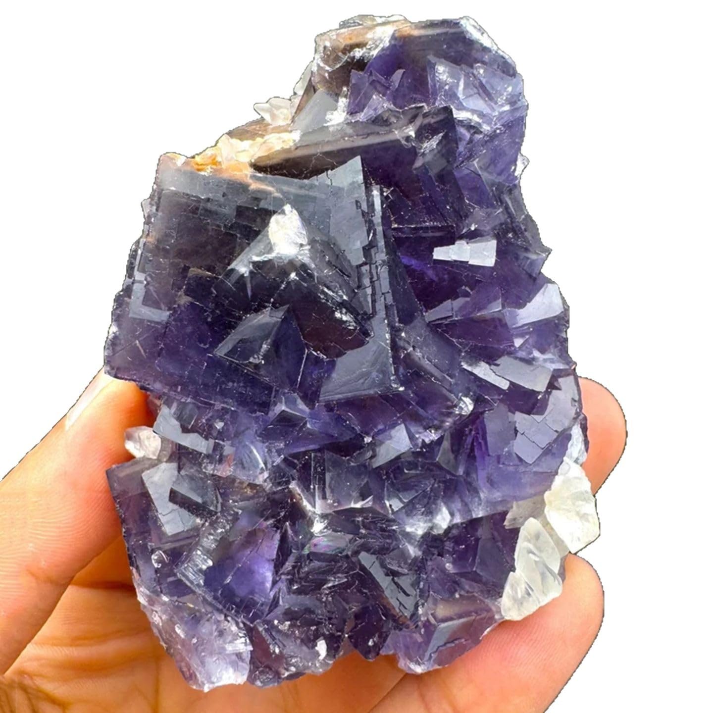 Natürliches lila Fluorit-Kristall-Cluster-Exemplar, Rohmineral-Display