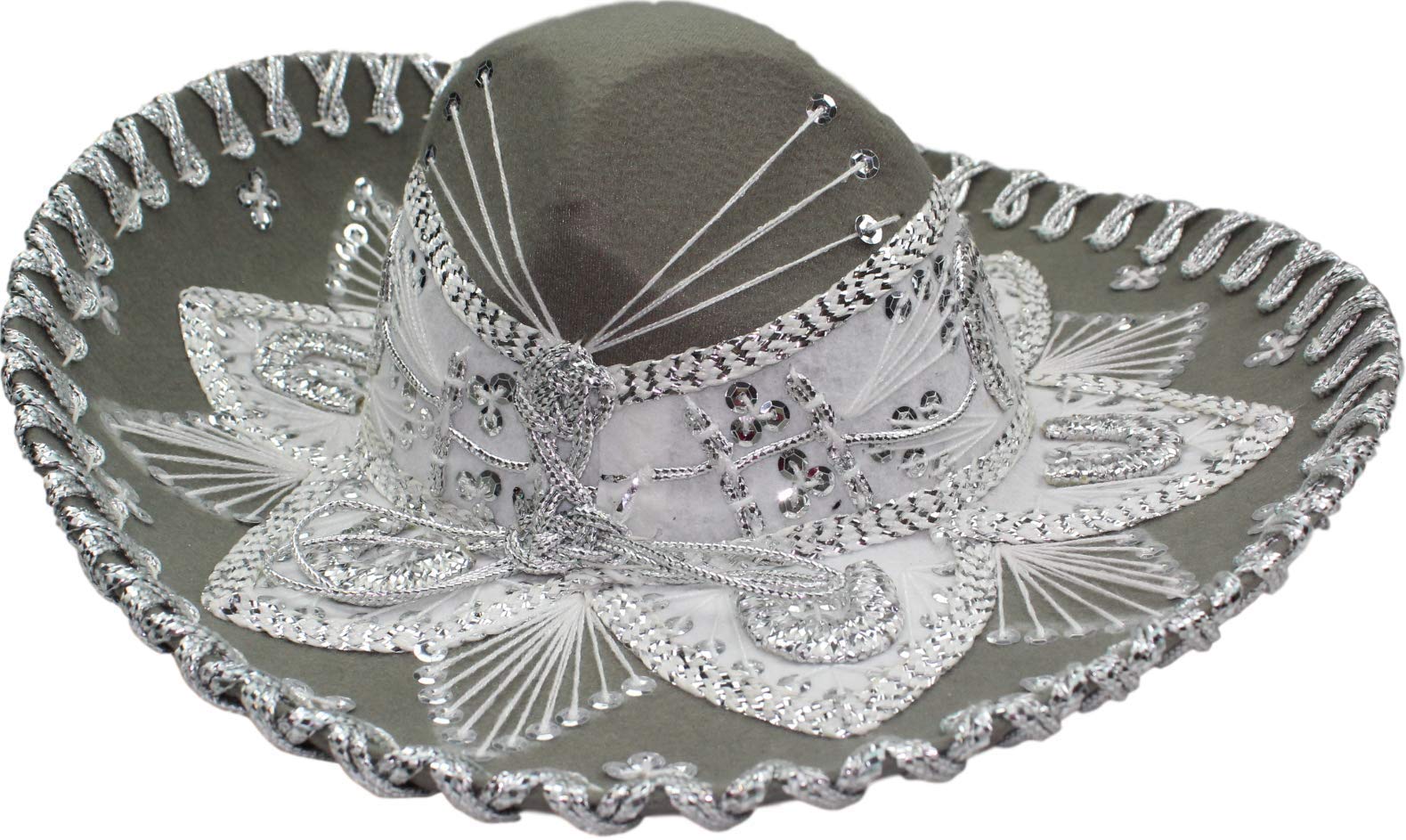Authentic Mariachi Flowers Style Hat Fancy Premium Mexican Sombrero Charro Hats Made in Mexico (Choose Size & Color)