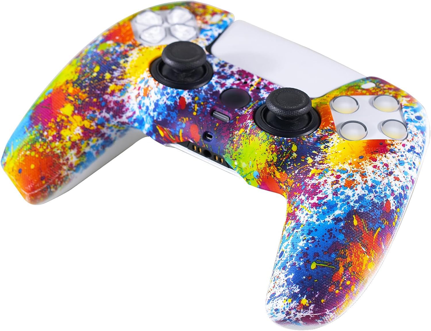 YoRHa Silikonhülle für PS5-Controller (Malerei) mit 8 Pro Daumengriffen, 2 Stück