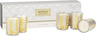 Archipelago Botanicals Winter Frost 5 Piece Votive Gift Set | White Birch and Winter Greens |Premium Wax | Burns 18 Hours (2 oz) per Candle
