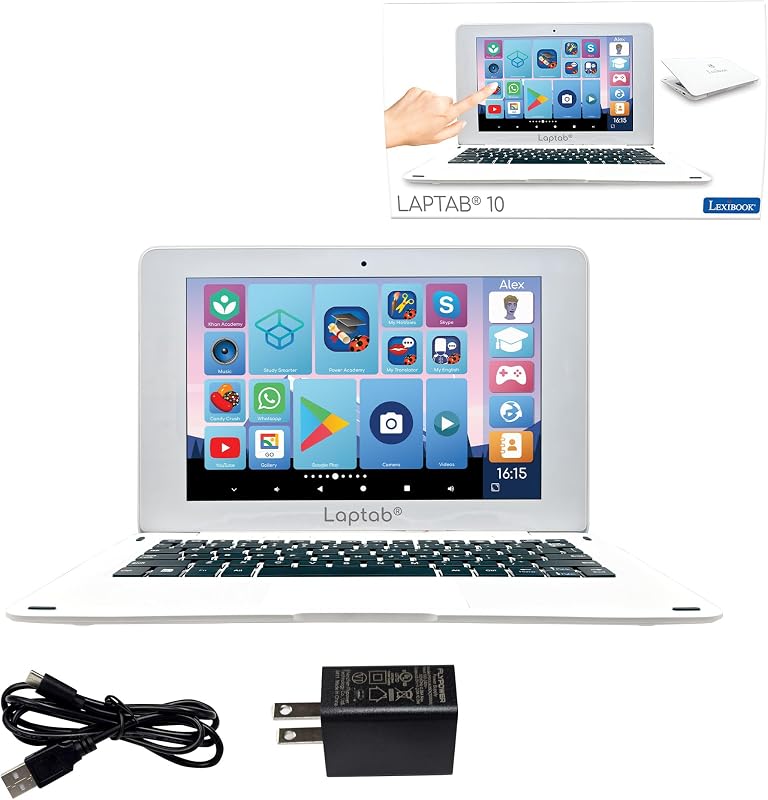 LEXiBOOK, LAPTAB 10 inch Version 11 Touchscreen Laptop, LT11EN | Android 14, Parental controls, Educational content, Ultra thin