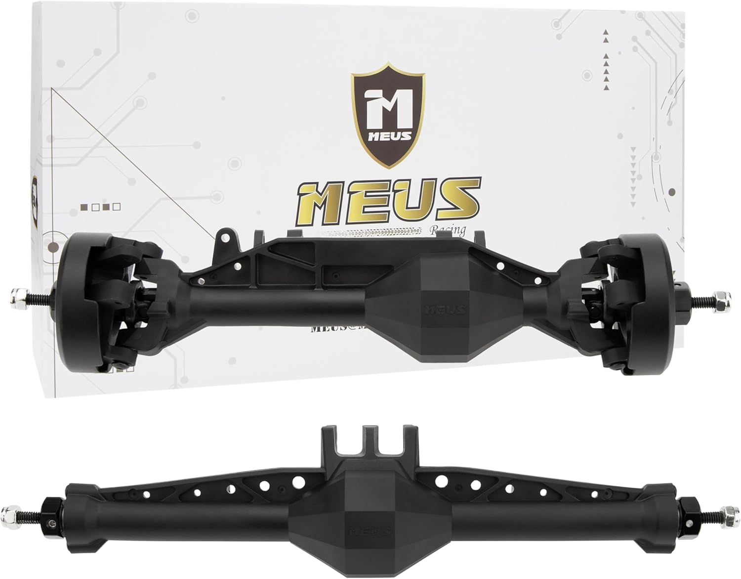 MEUS RACING 1/10 Nylon ISO Stright Axles with Front Axle Counterweight for Axial Capra II SCX10 II and Other DIY 1/10 RC Crawler (AR44/AR45 Wheel Distance 194MM)