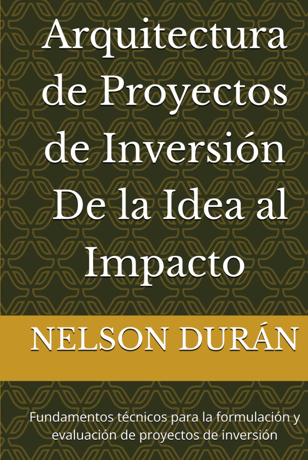 Arquitectura de Proyectos de Inversión - De la Idea al Impacto: Fundamentos técnicos para la formulación y evaluación de proyectos de inversión
