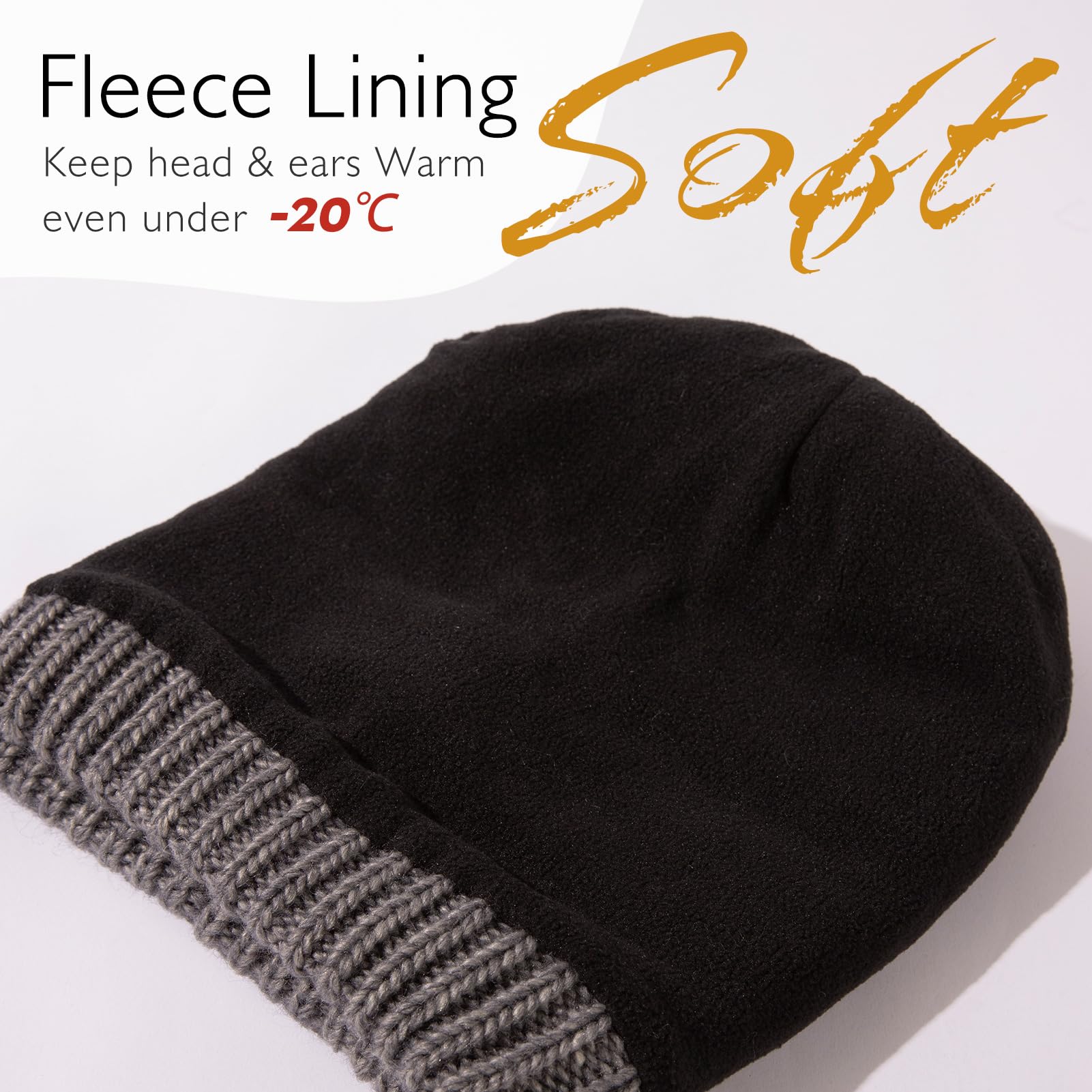 TOP-EX Gorro de lana merino 100 % para mujer, gorro de invierno de lana con forro de piel elegante, satén o forro polar