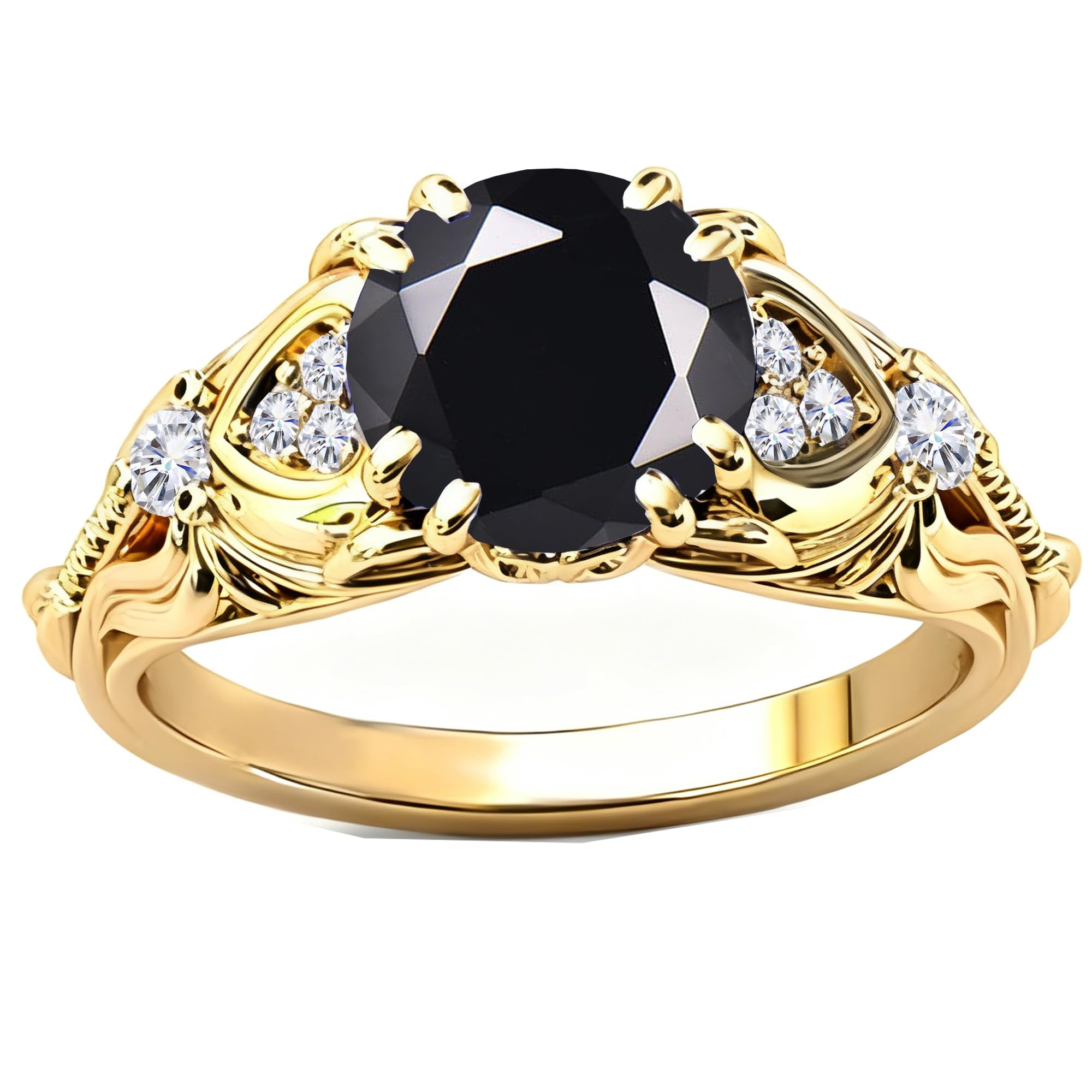 Gemstone Vintage Rings for Women s925 Sterling Silver Round Cut 1.0 Carat Gemstone with Moissanite Promise Engagement Anniversary Ring for Her