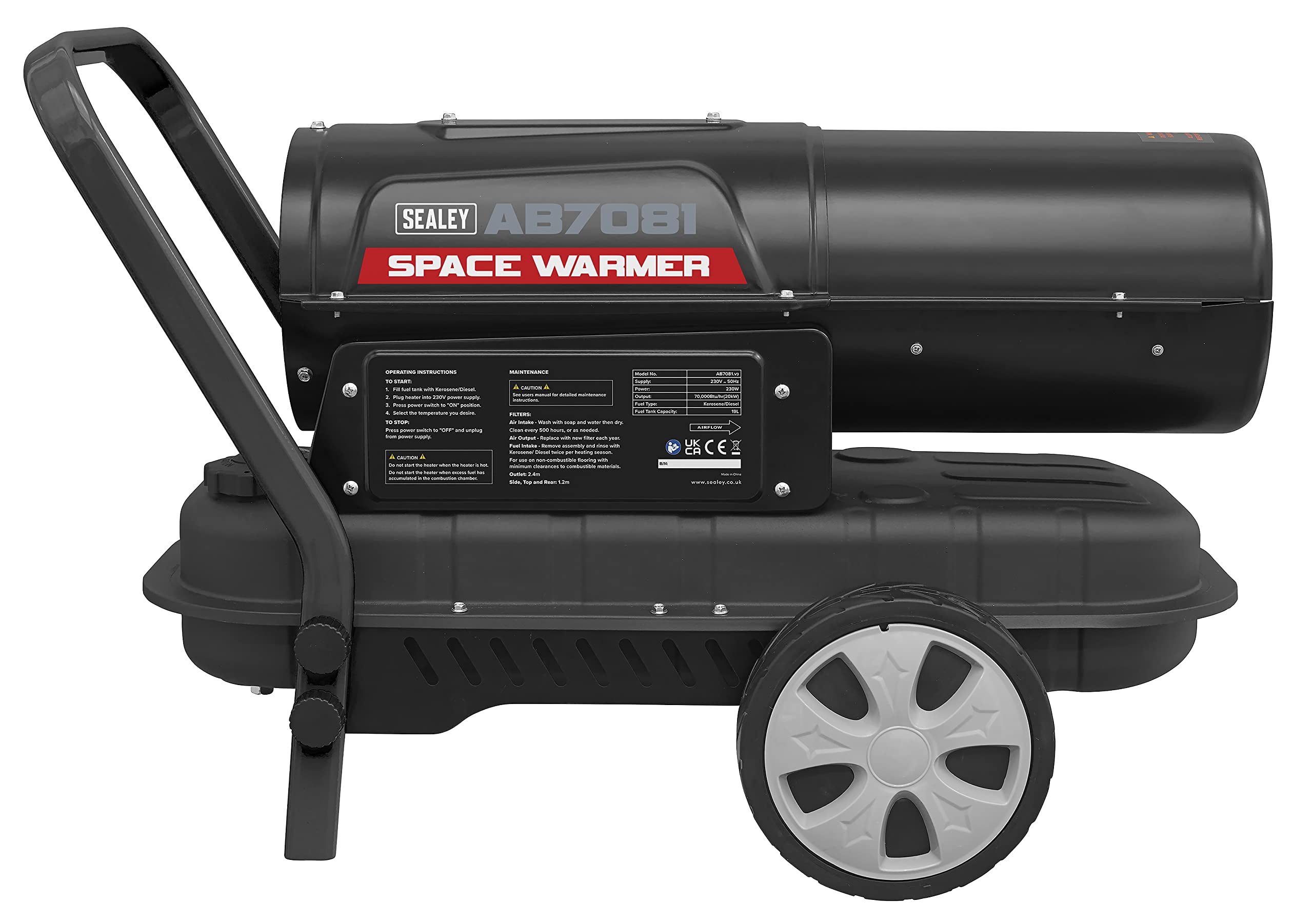 Amazon.com: Sealey AB7081 240V Space Warmer Paraffin/ Kerosene/ Diesel  Heater : לבית ולמטבח