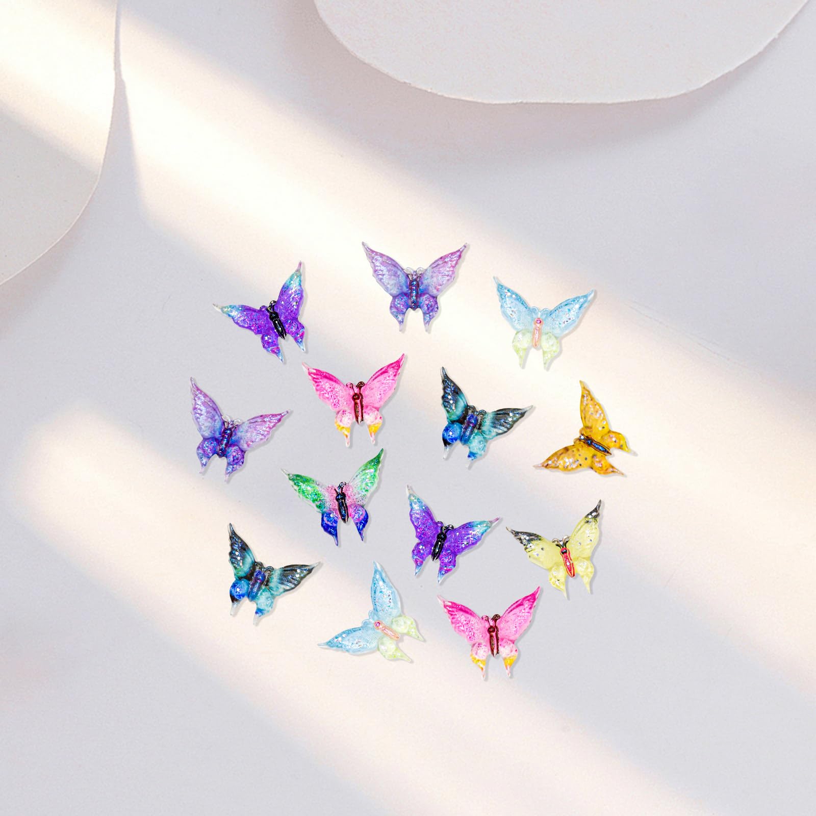 WOZADU 200 PCS Mini Resin Butterfly Figurines for Crafts Luminous Tiny Resin Animal Miniature Things for Dollhouse Fairy Garden Micro Landscaping Decoration Cake Toppers Decor - Image 4
