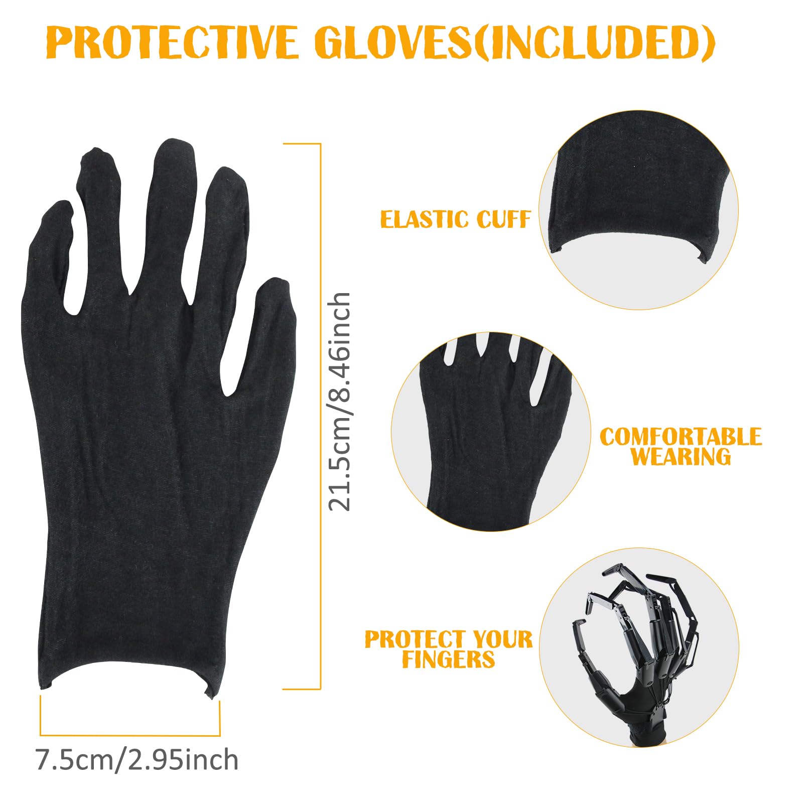 Halloween Articulated Fingers with Gloves, Articulated Finger