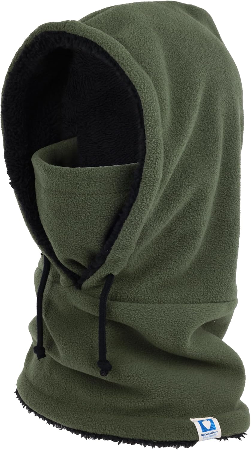 Concept One National Parks Fuzzy Fleece Hoodie Balaclava, Warm Winter Head and Neck Cover, Adjustable Face Panel