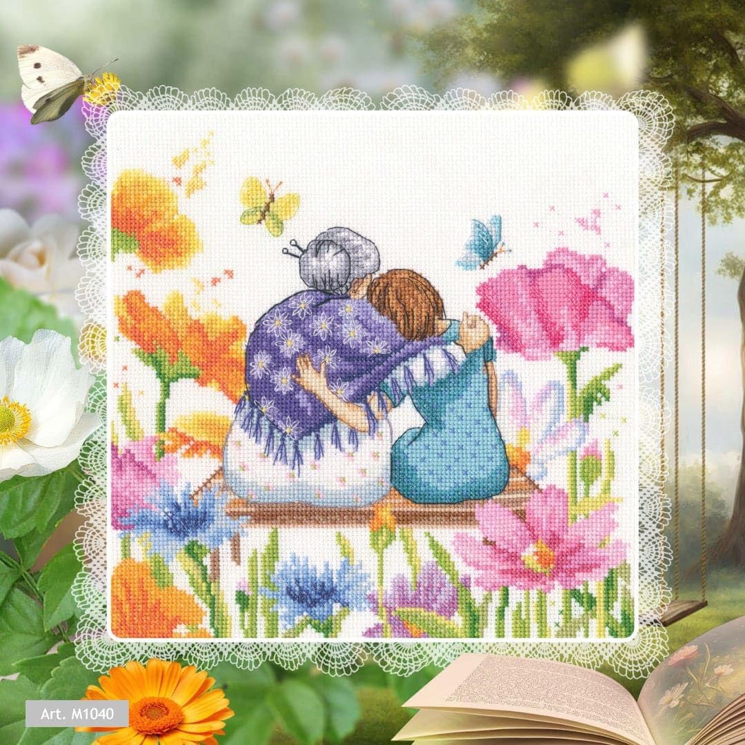 RTO Counted Cross Stitch Kit, Granny Mothers Day M1040, 22.5x22cm (8.8"x8.6")