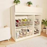 Vista 36 de Paquete de 12 ranuras para zapatos, organizador de apiladores de zapatos para armario, soporte ajustable para zapatos, ahorro de espacio, 50%